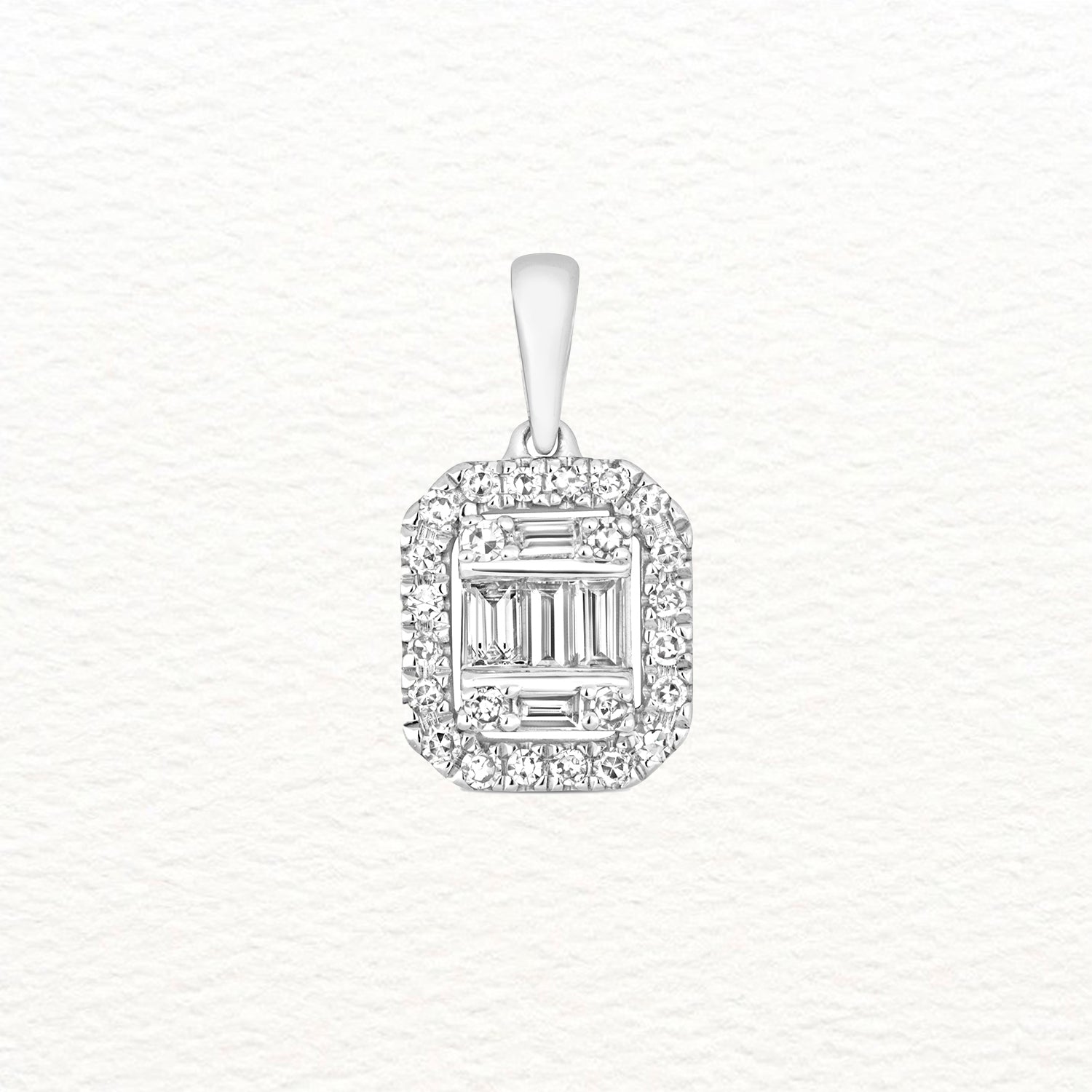18K Gold and Diamond Cluster Emerald Pendant
