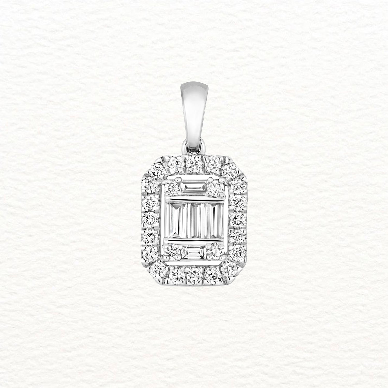 18K Gold and Diamond Cluster Emerald Pendant