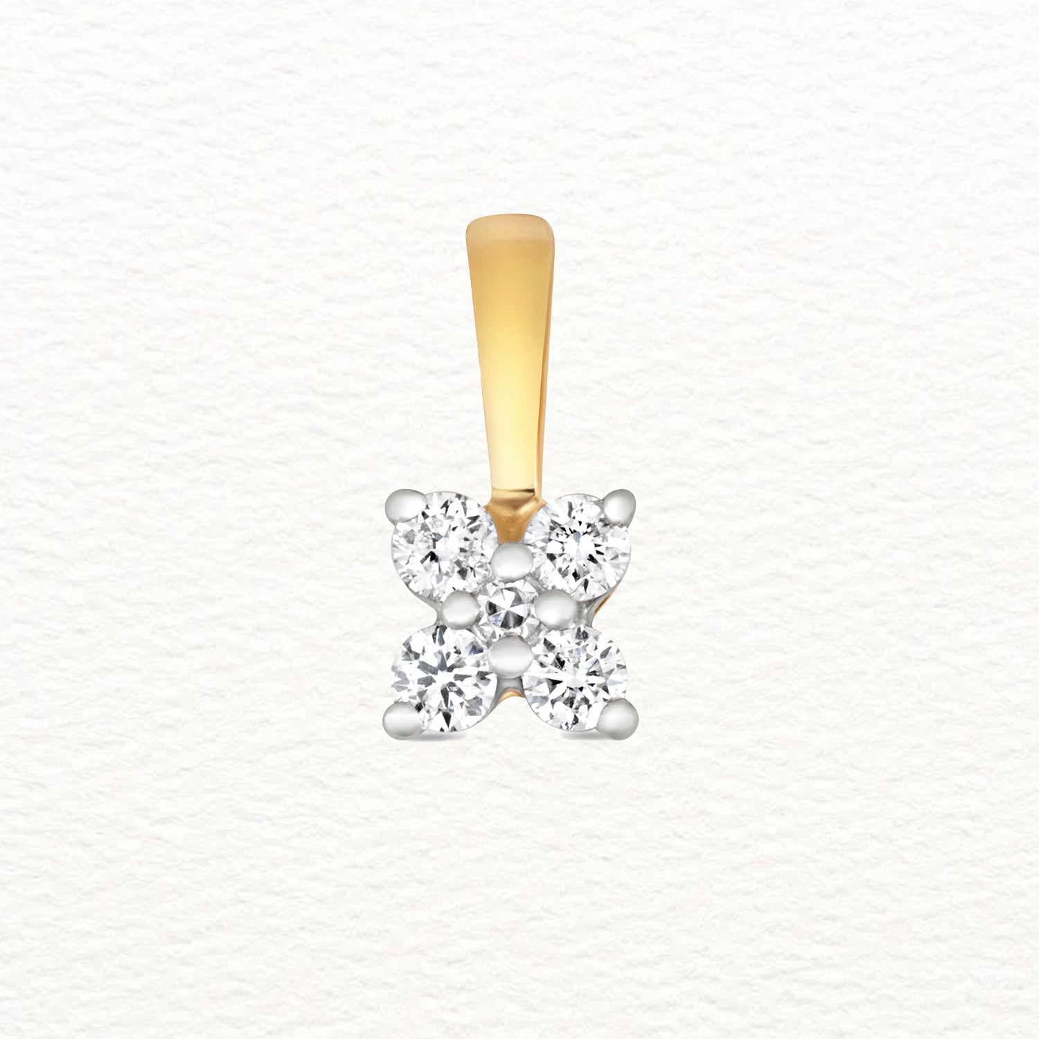 18K Gold and Diamond 4-Point Pendant