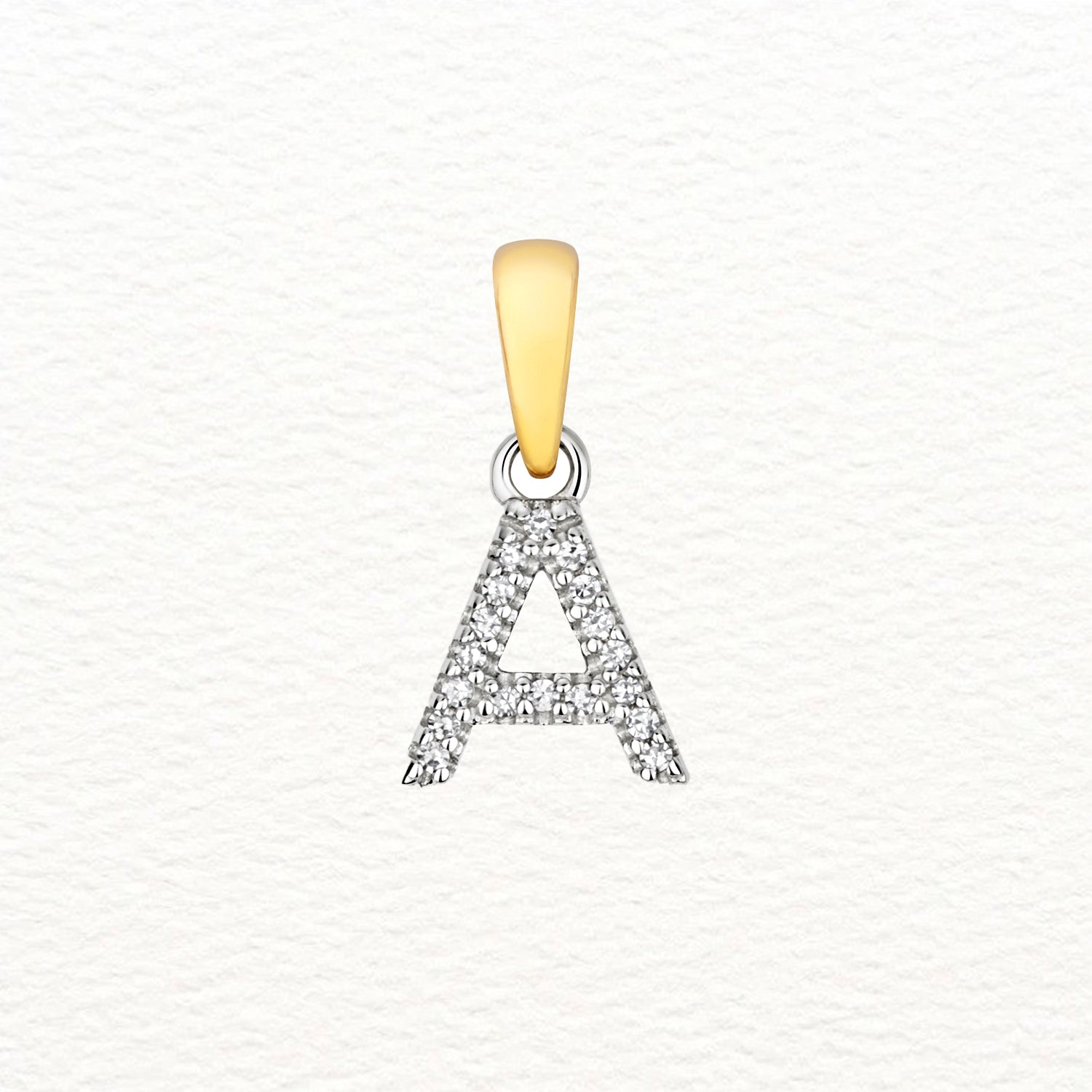 18K Gold and Diamond Small Initial Pendant