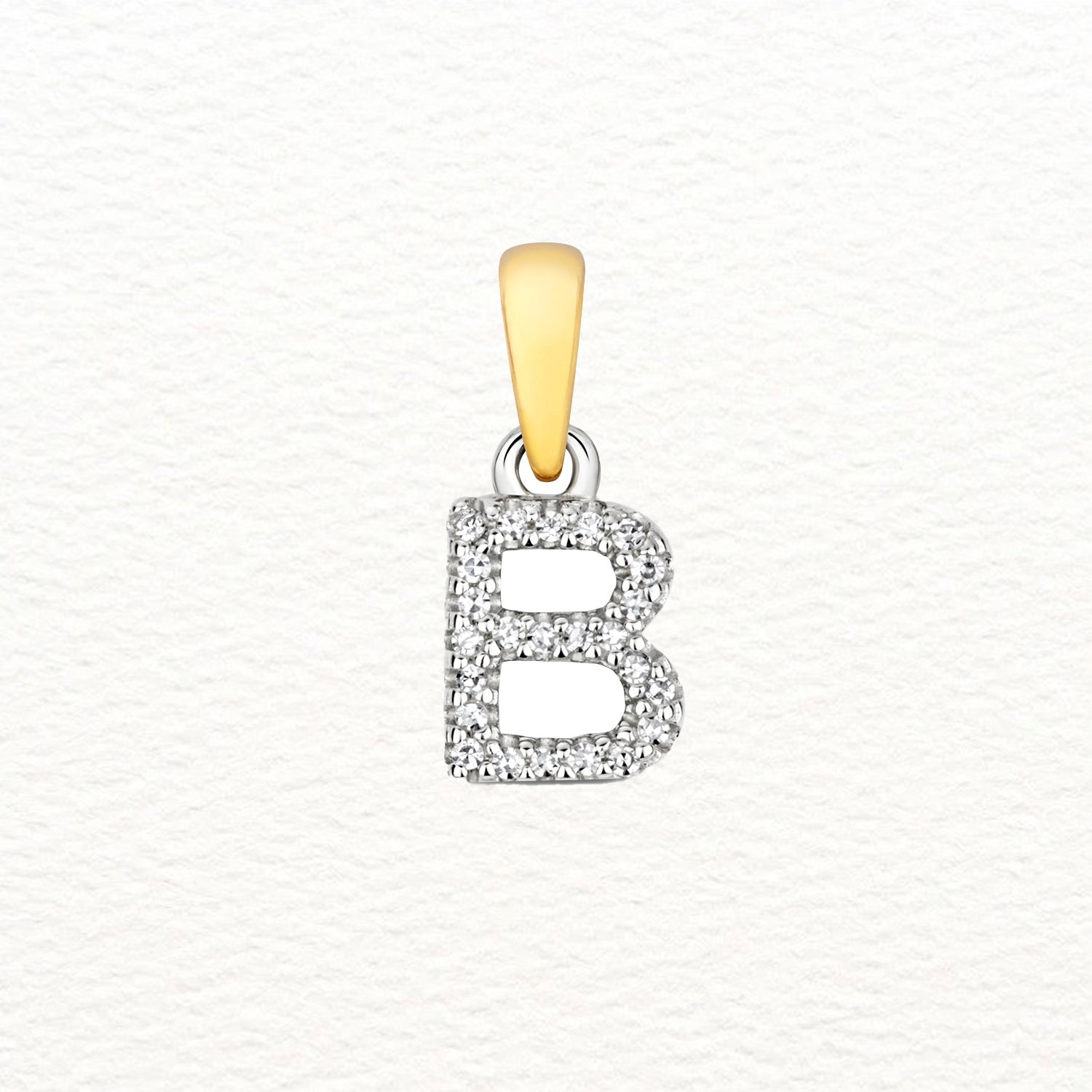 18K Gold and Diamond Small Initial Pendant
