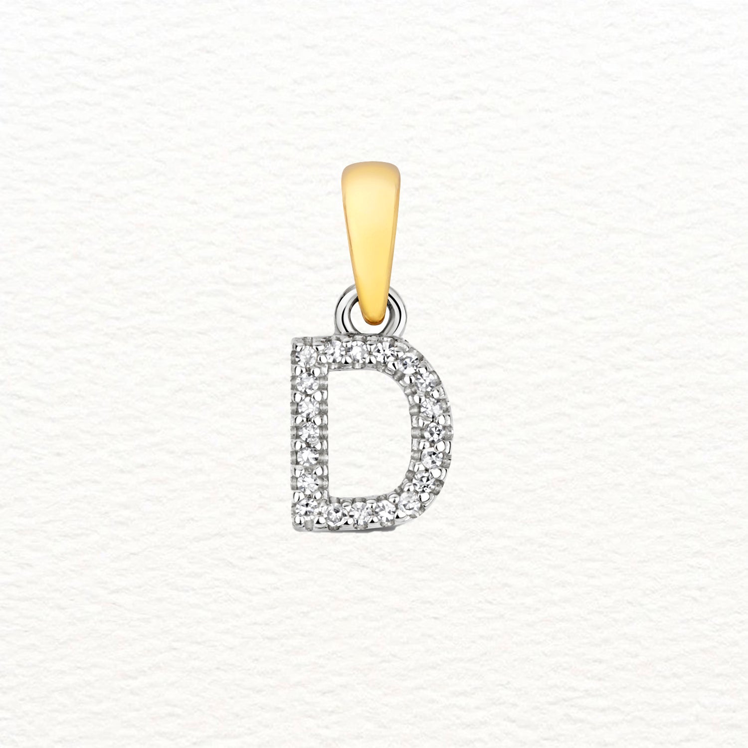 18K Gold and Diamond Small Initial Pendant