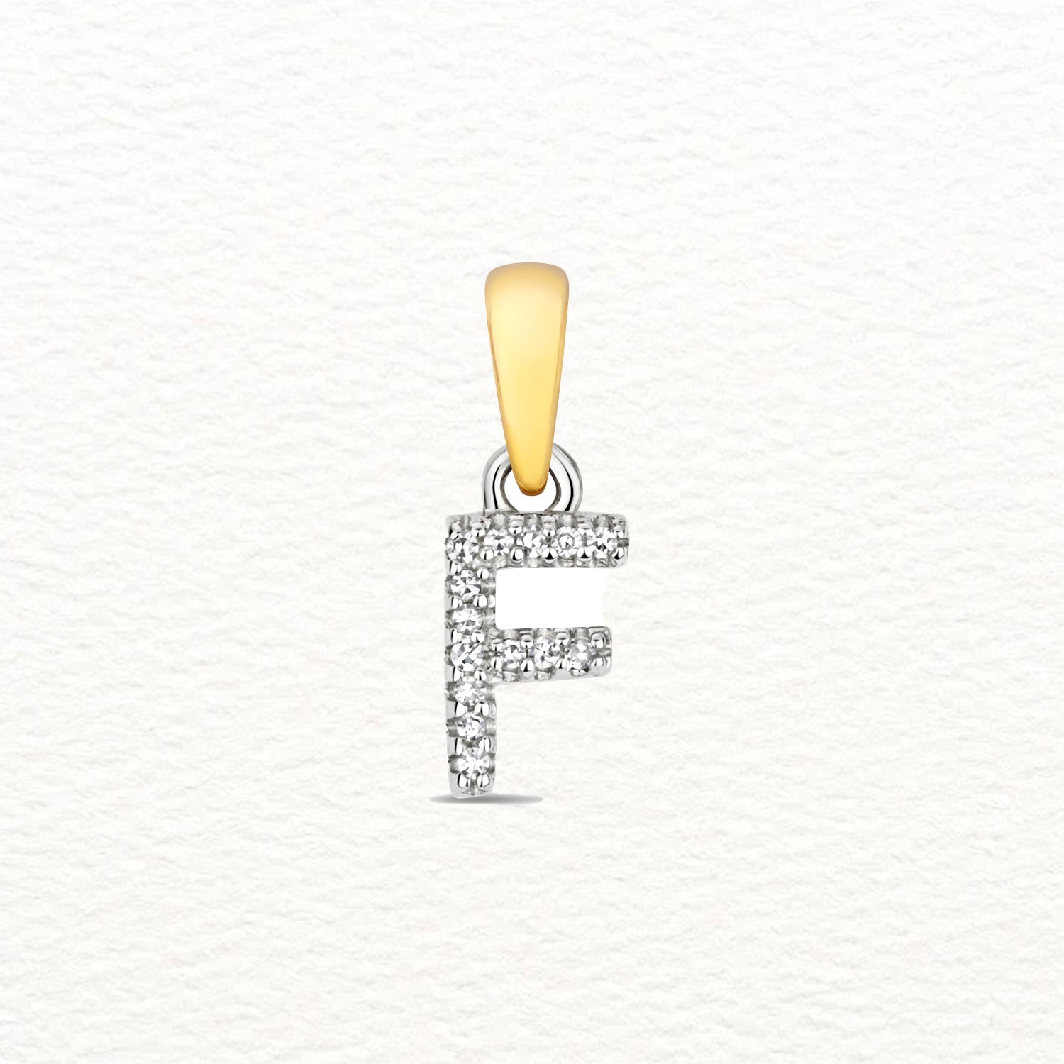 18K Gold and Diamond Small Initial Pendant