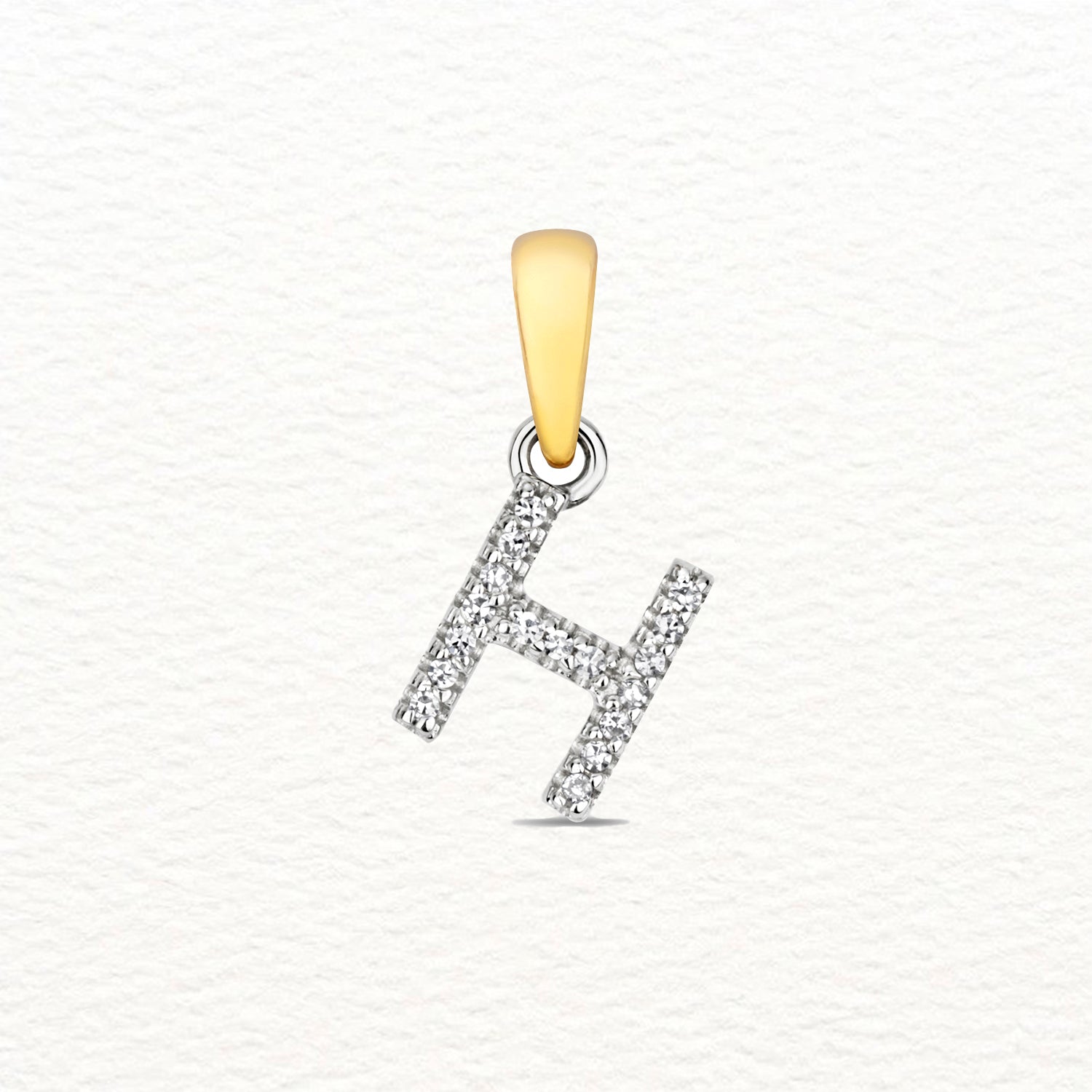 18K Gold and Diamond Small Initial Pendant