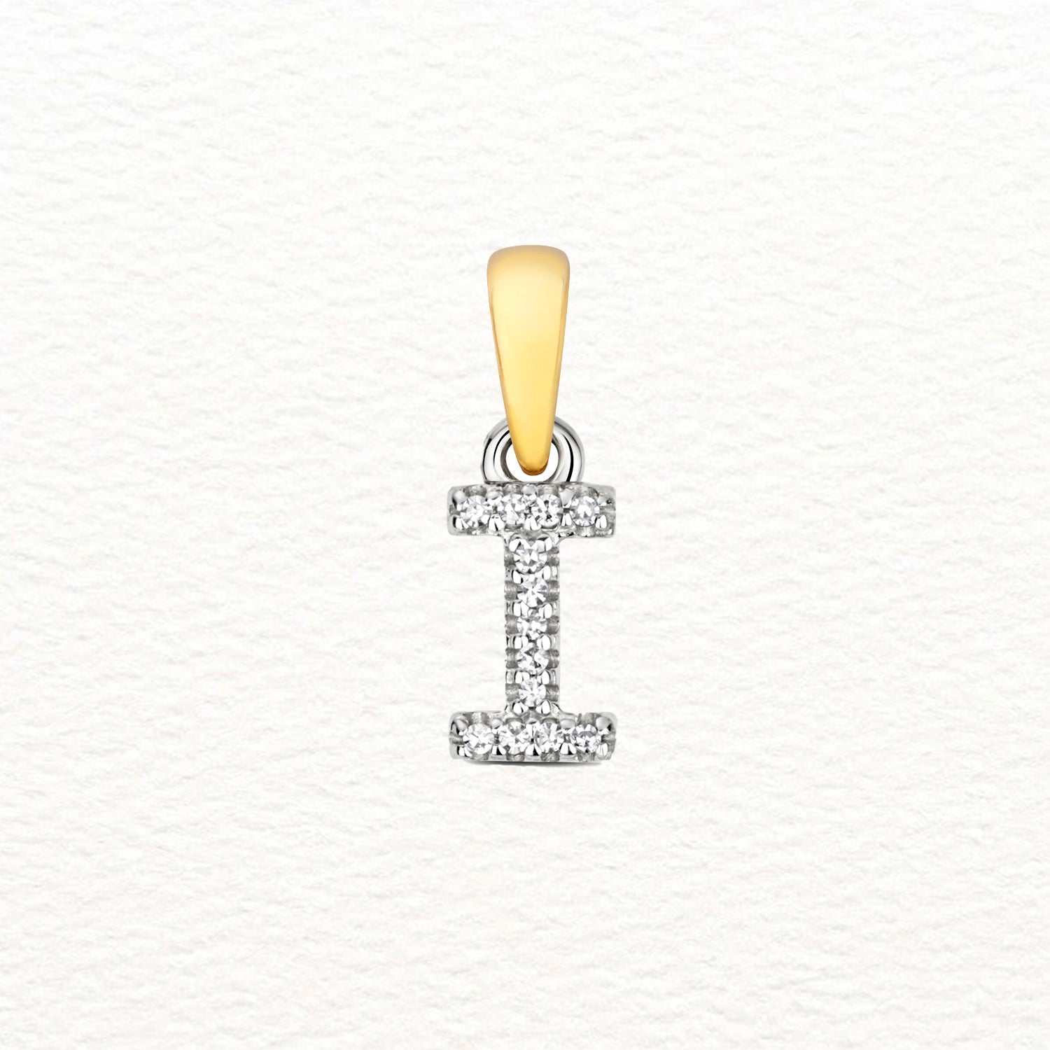 18K Gold and Diamond Small Initial Pendant
