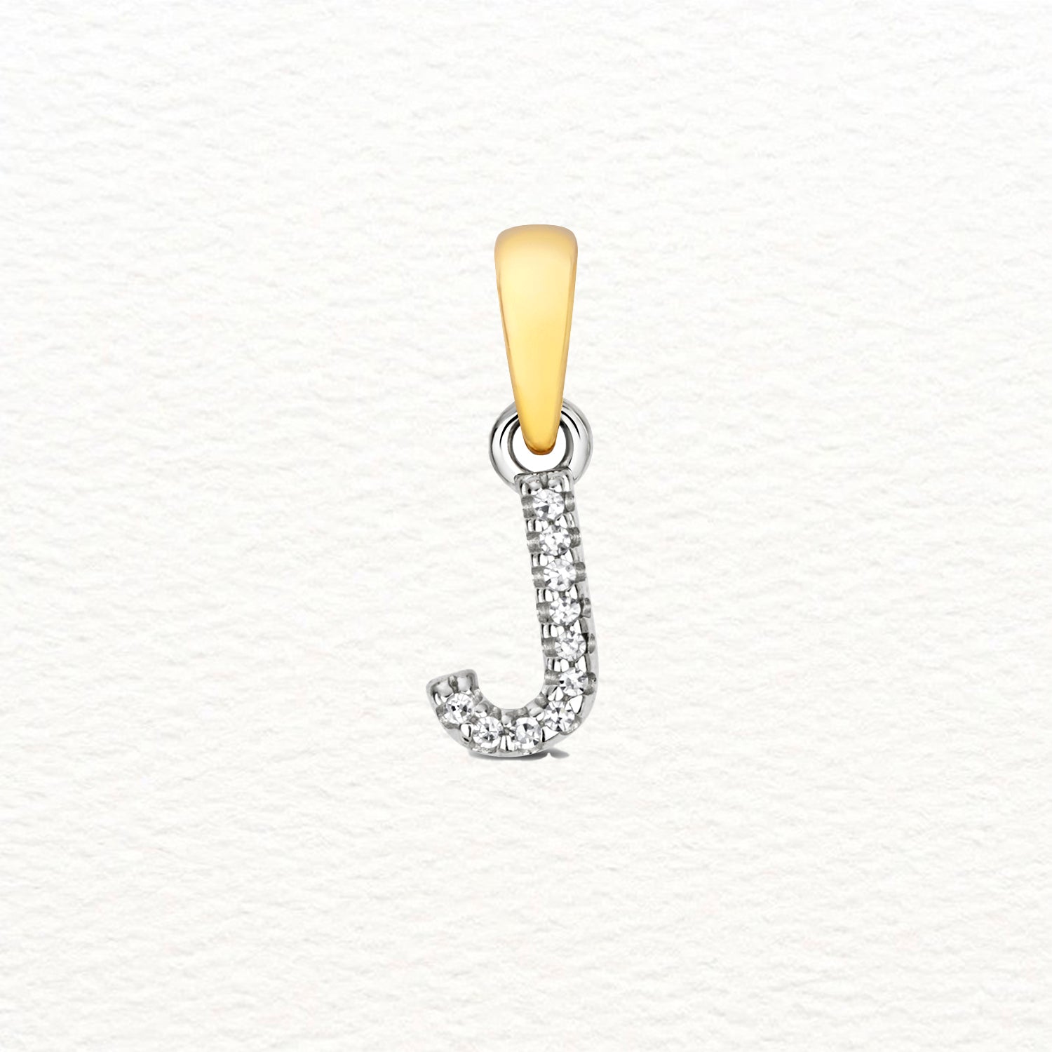 18K Gold and Diamond Small Initial Pendant