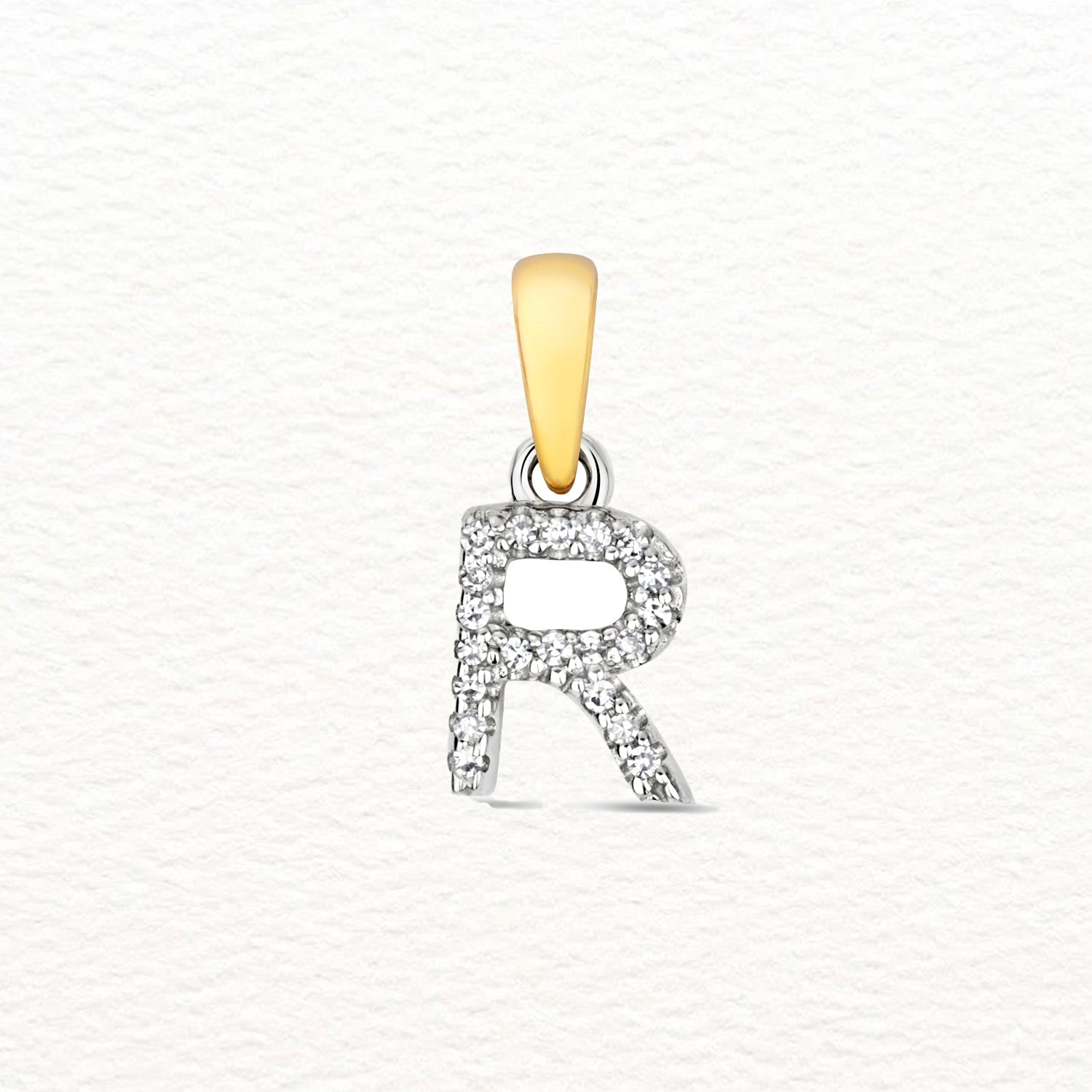 18K Gold and Diamond Small Initial Pendant