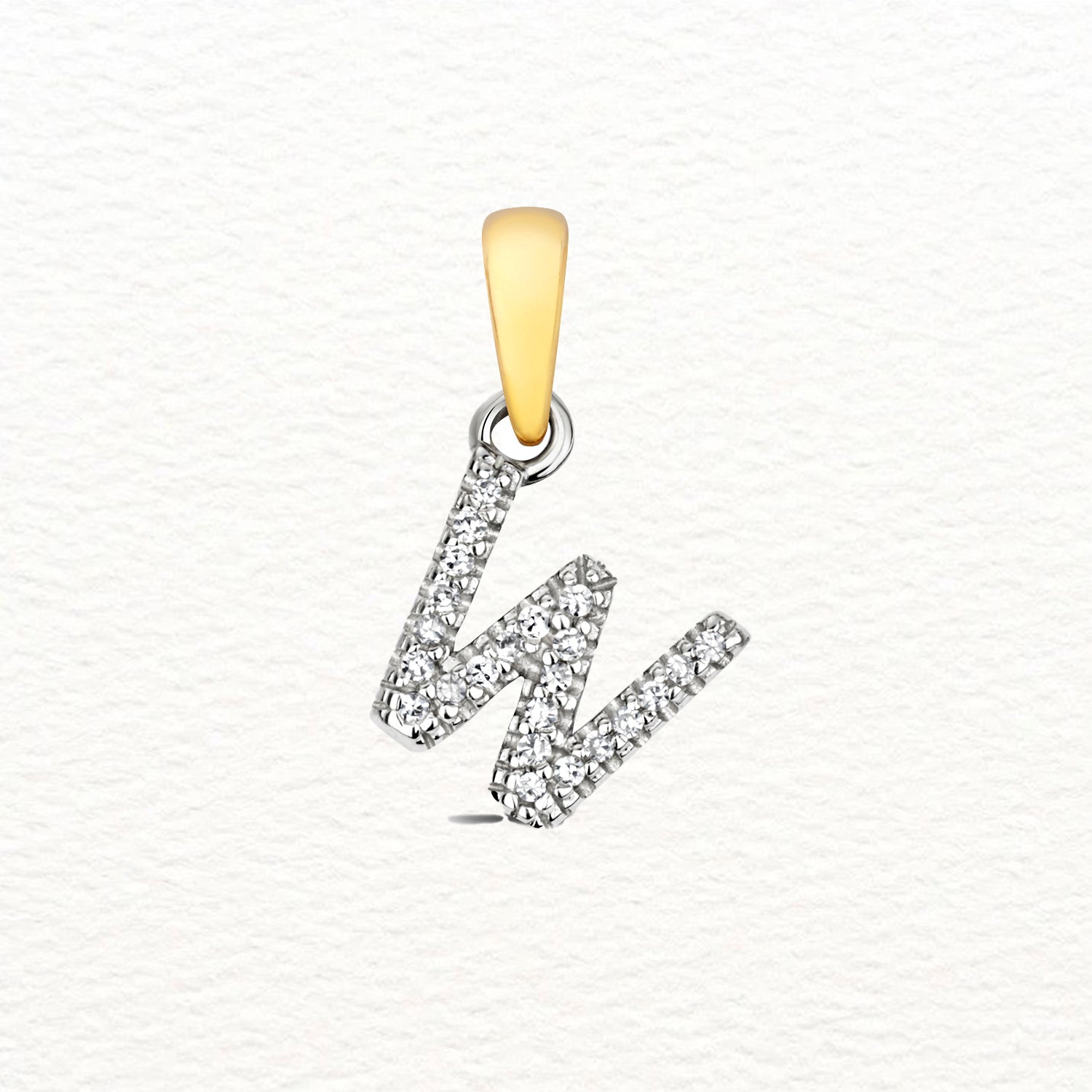 18K Gold and Diamond Small Initial Pendant