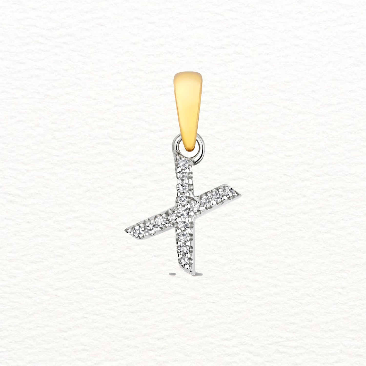 18K Gold and Diamond Small Initial Pendant