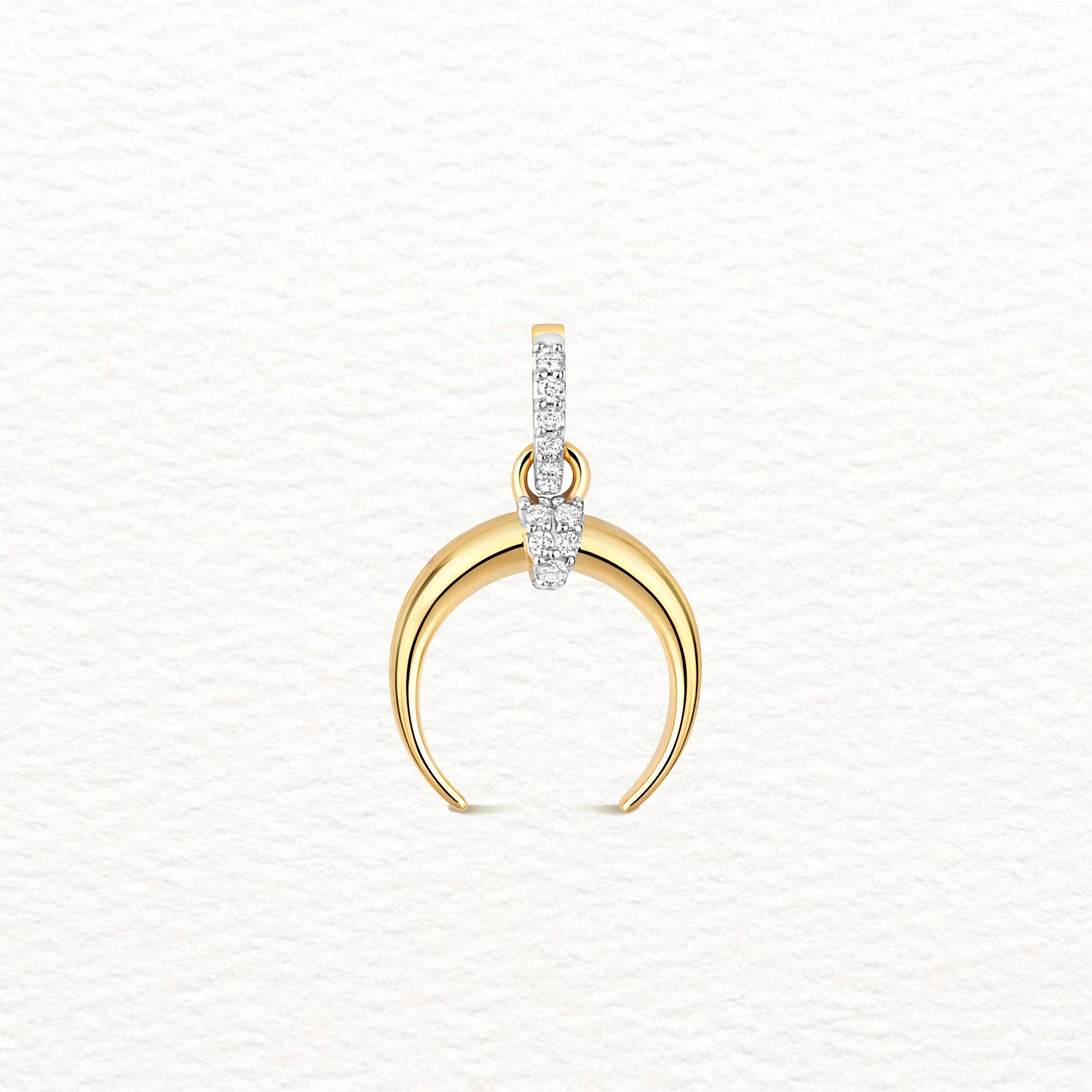 18K Gold and Diamond Horn Pendant