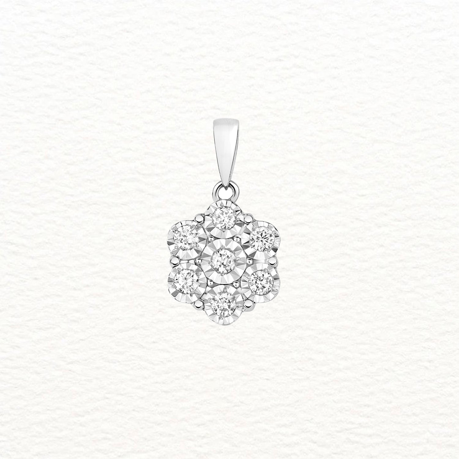 18K Gold and Diamond Cluster Plate Pendant