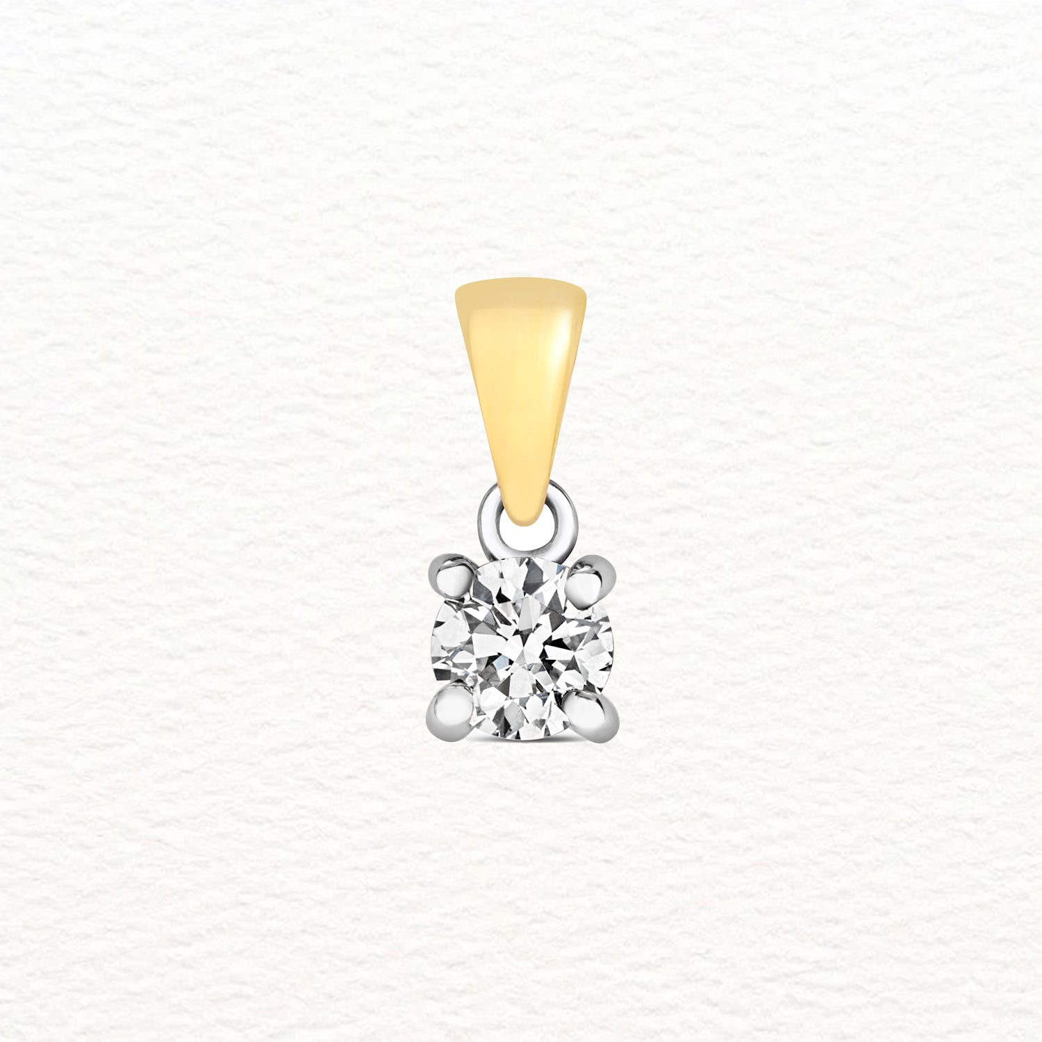 18K Gold and Diamond Solitaire Pendant