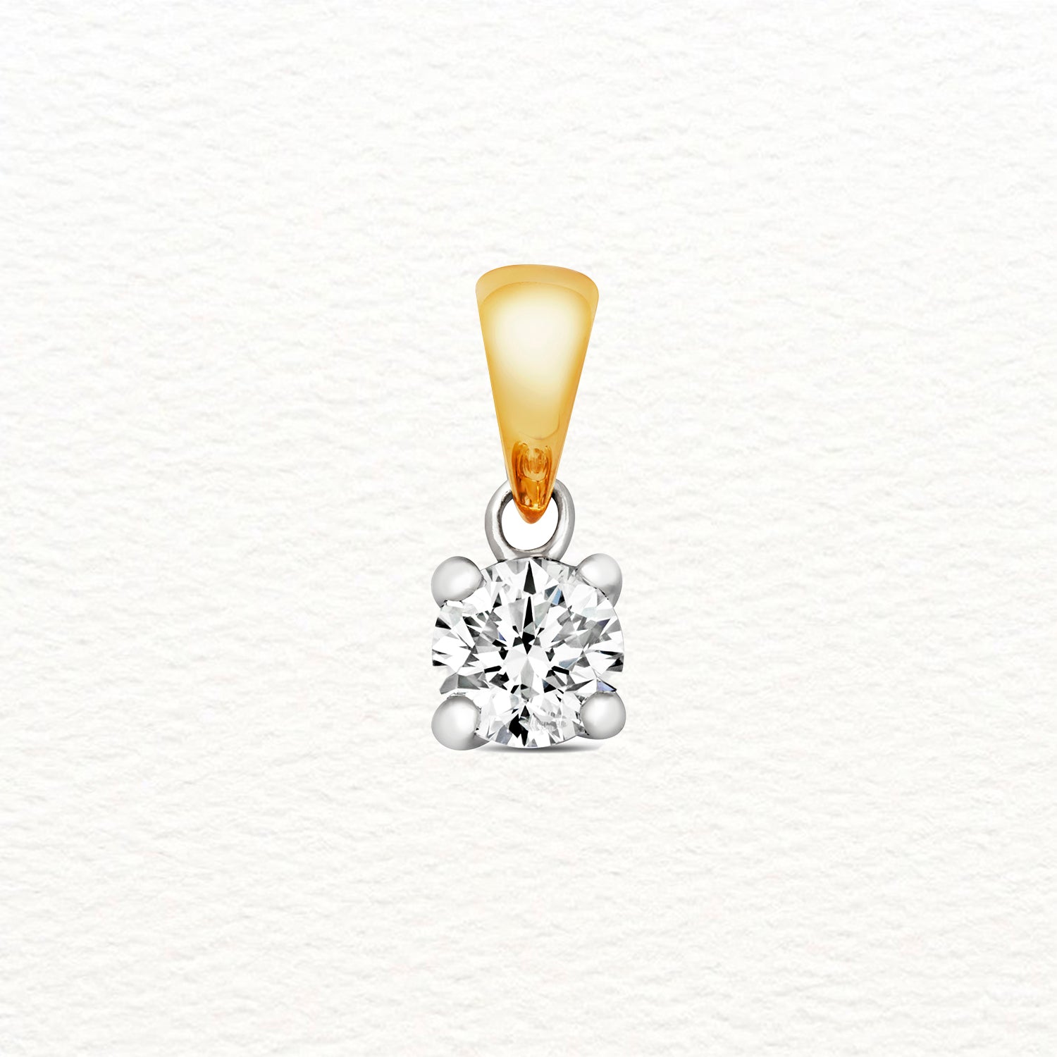 18K Gold and Diamond Solitaire Pendant