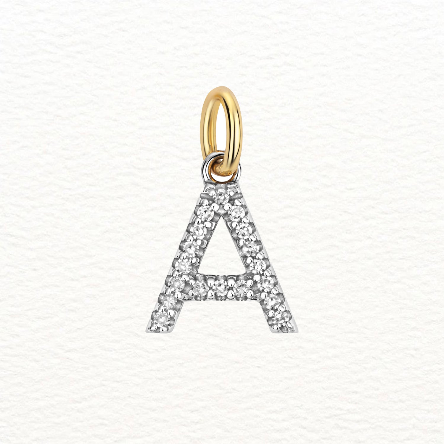 18K Gold and Diamond Large Initial Pendant