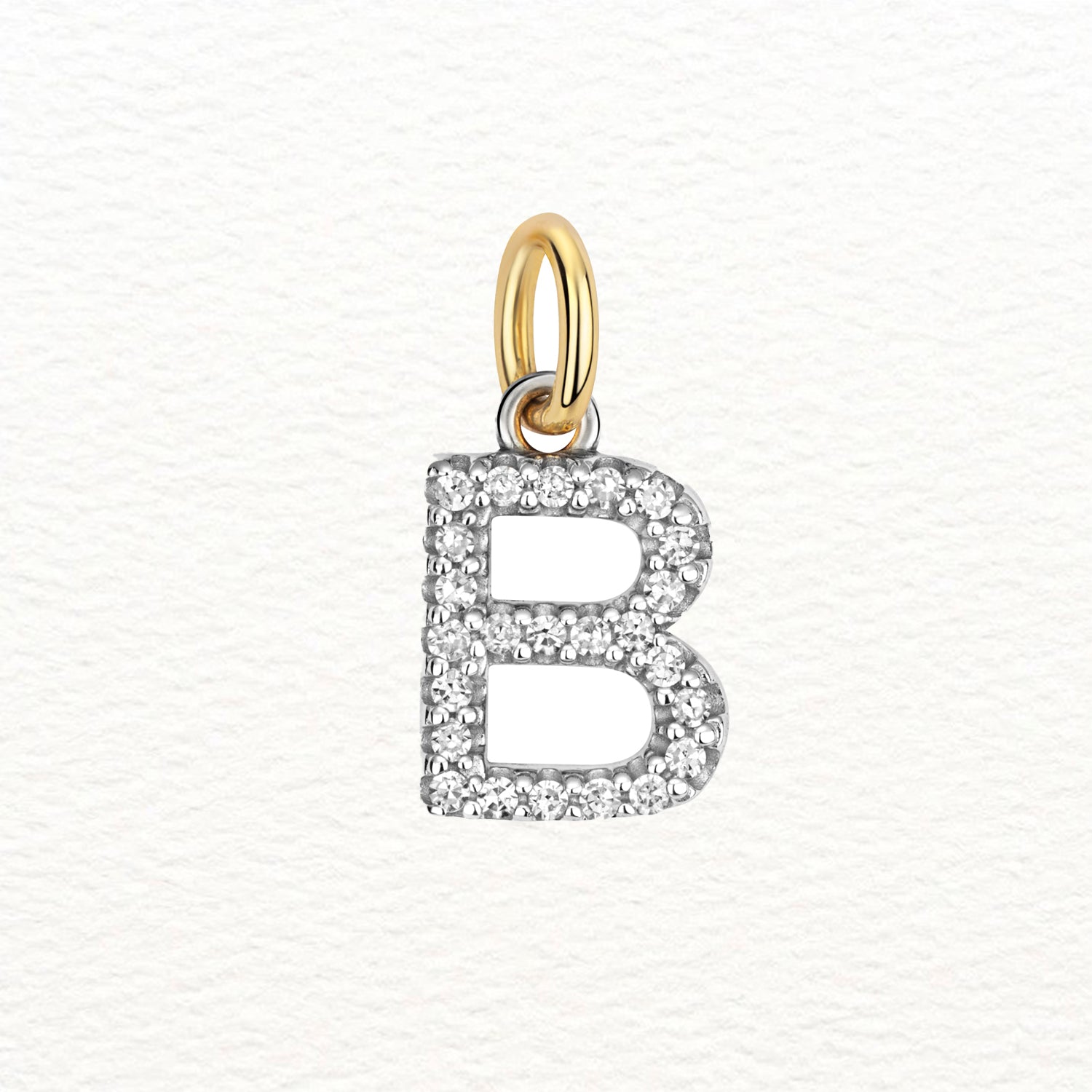 18K Gold and Diamond Large Initial Pendant