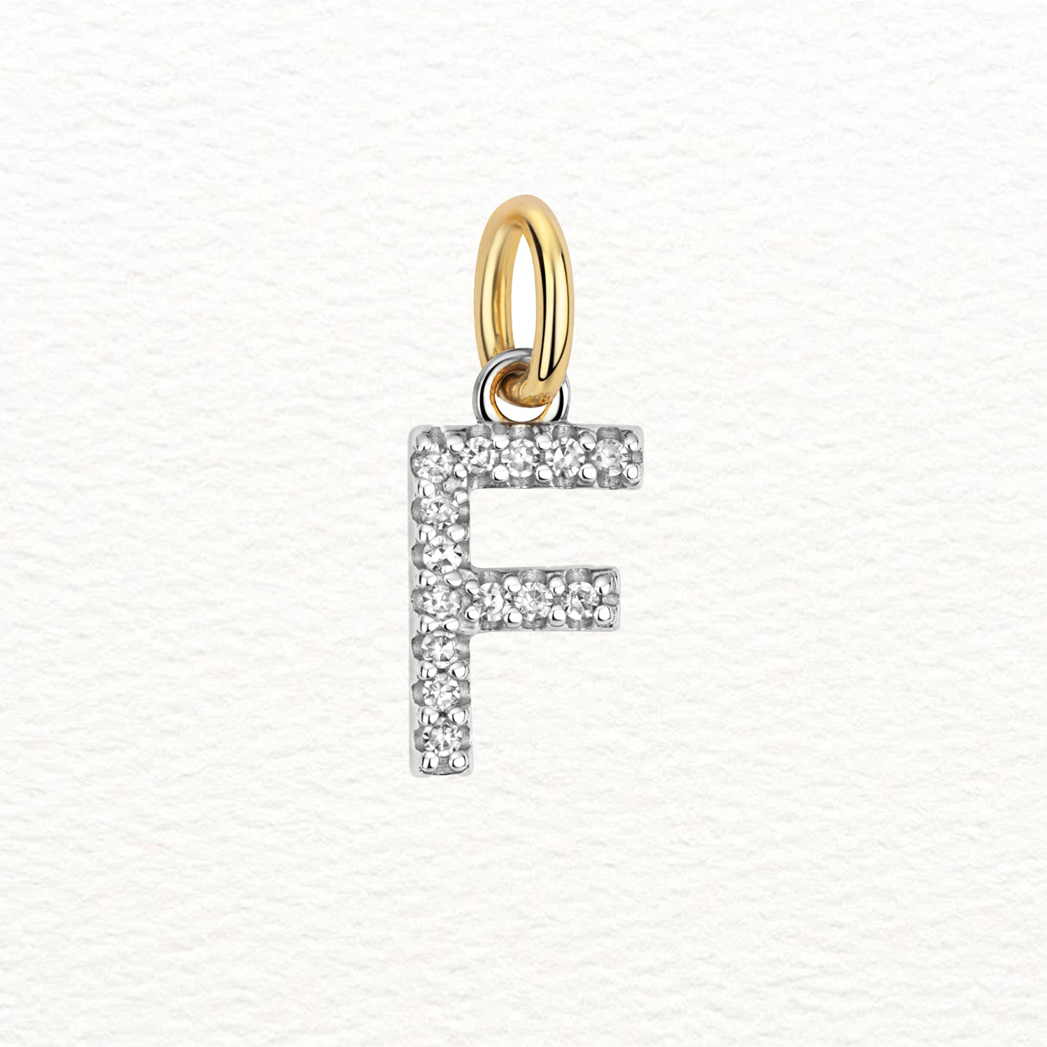 18K Gold and Diamond Large Initial Pendant
