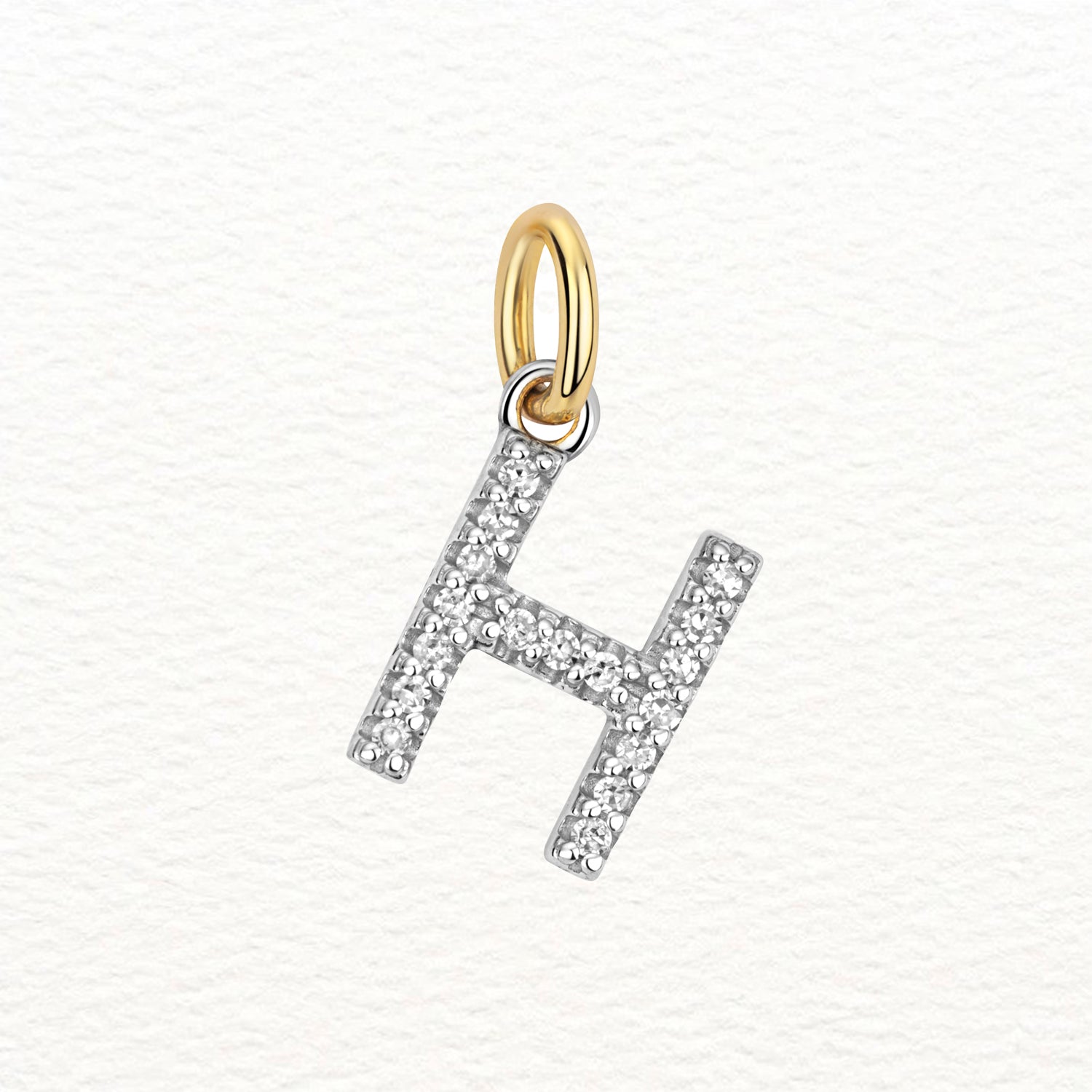 18K Gold and Diamond Large Initial Pendant