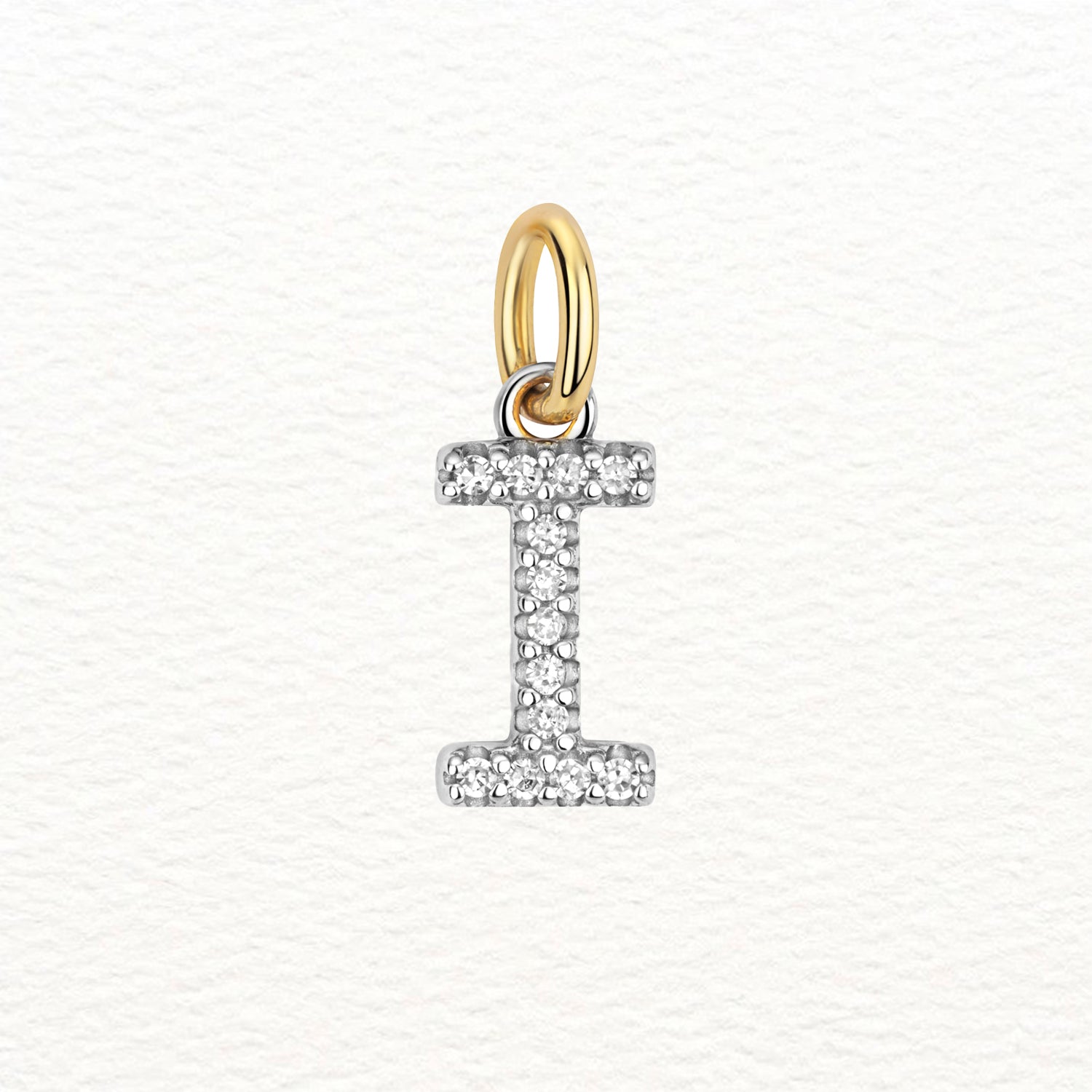 18K Gold and Diamond Large Initial Pendant