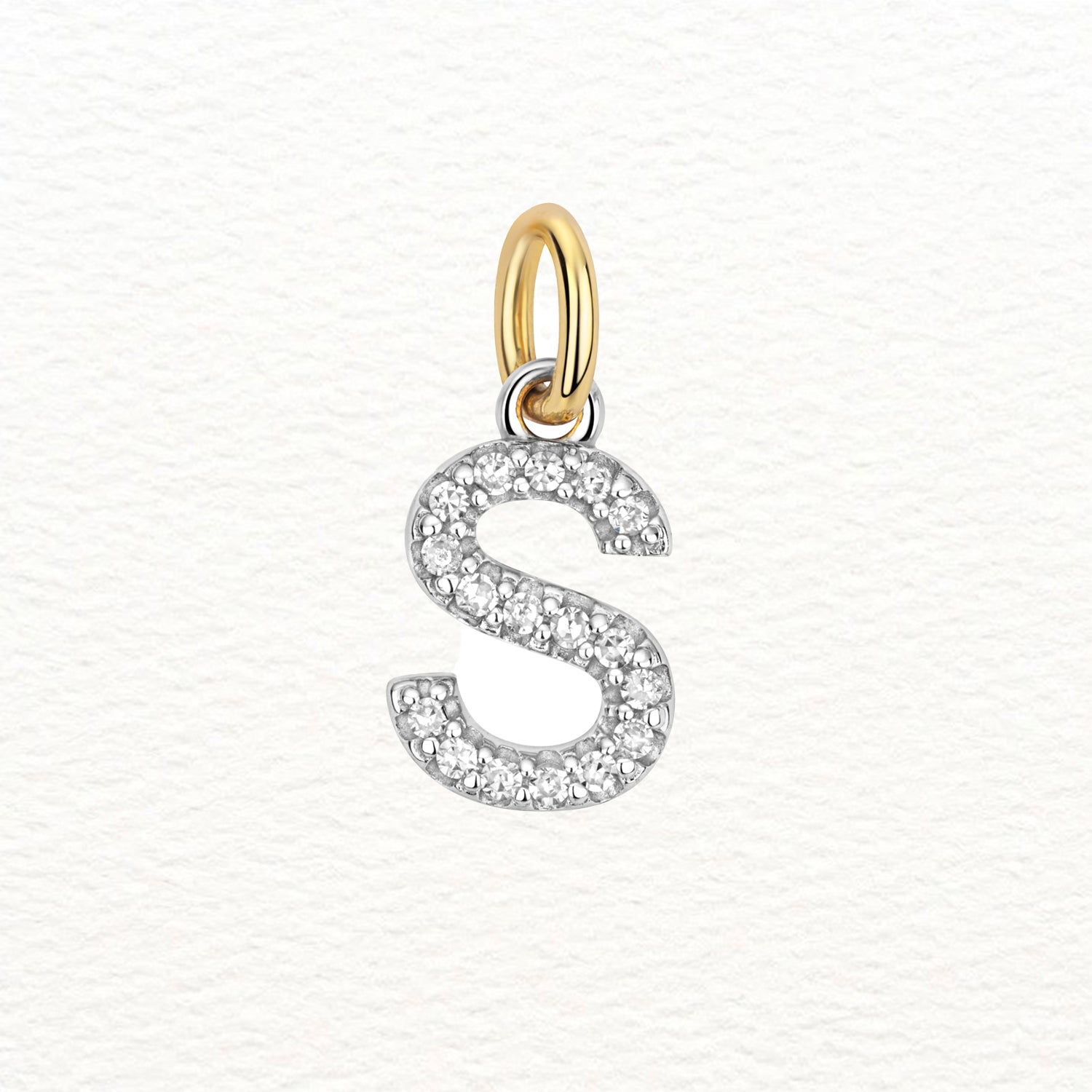 18K Gold and Diamond Large Initial Pendant
