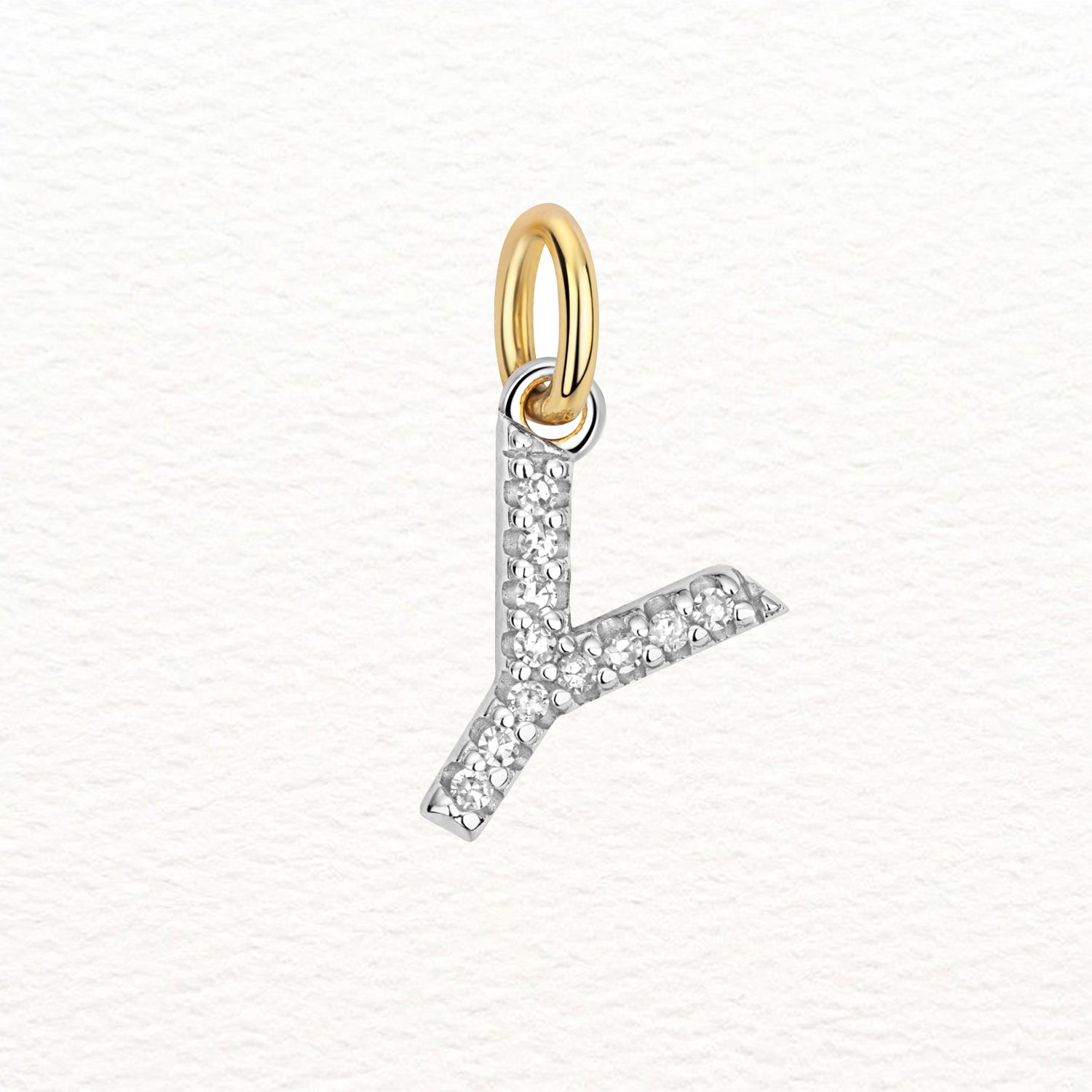 18K Gold and Diamond Large Initial Pendant
