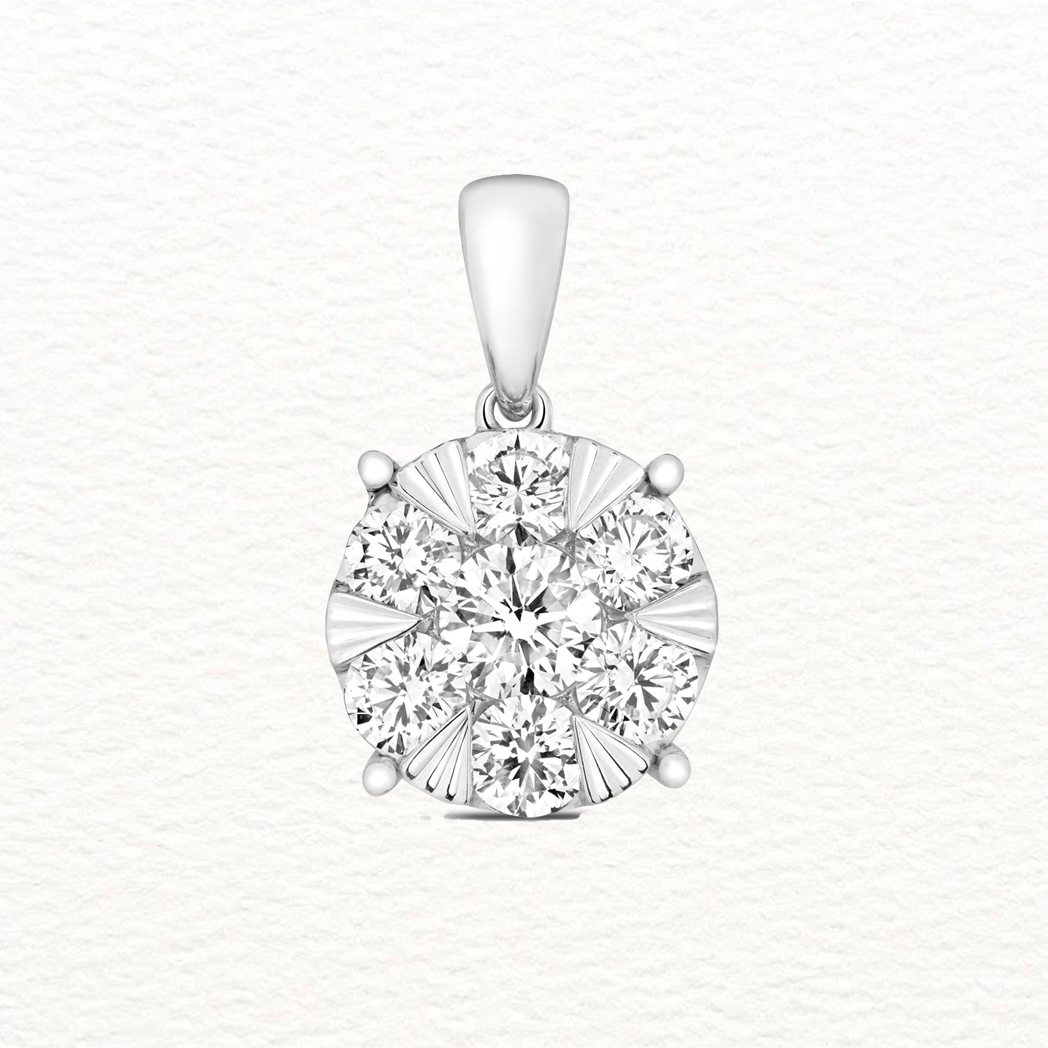 18K Gold and Diamond Illusion Solitaire Pendant