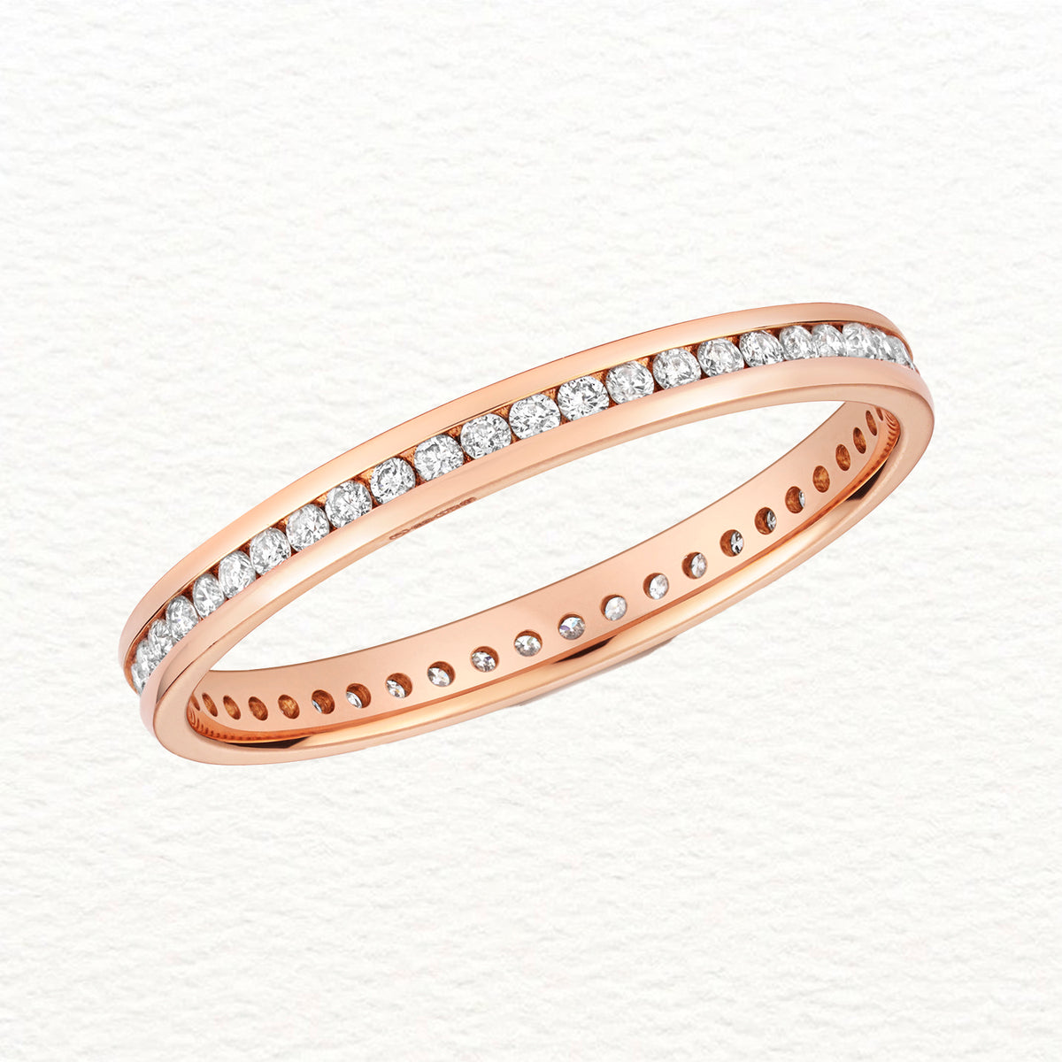 Gold and Diamond Channel Eternity Ring