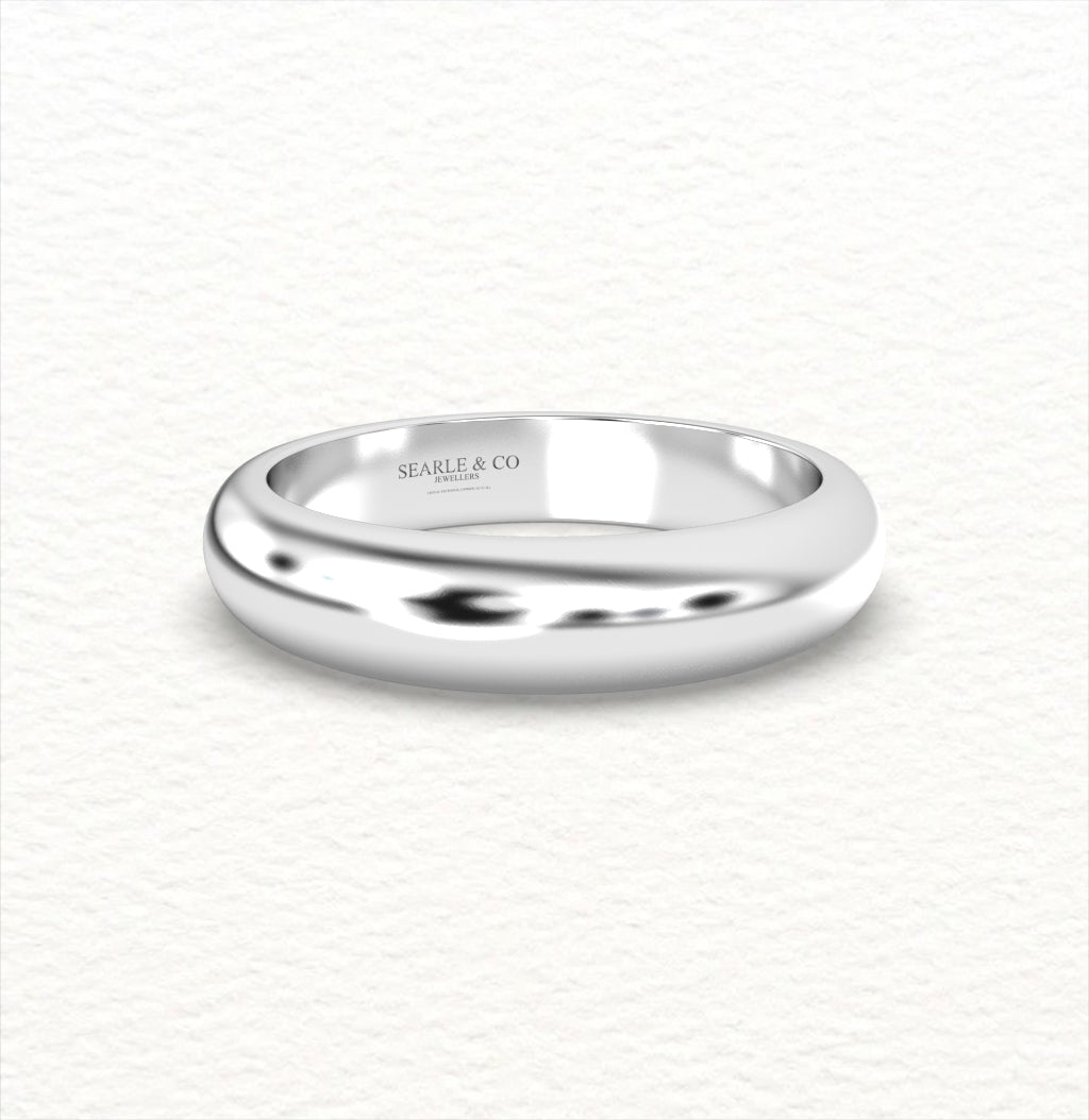 Platinum D-Shaped Wedding Bands