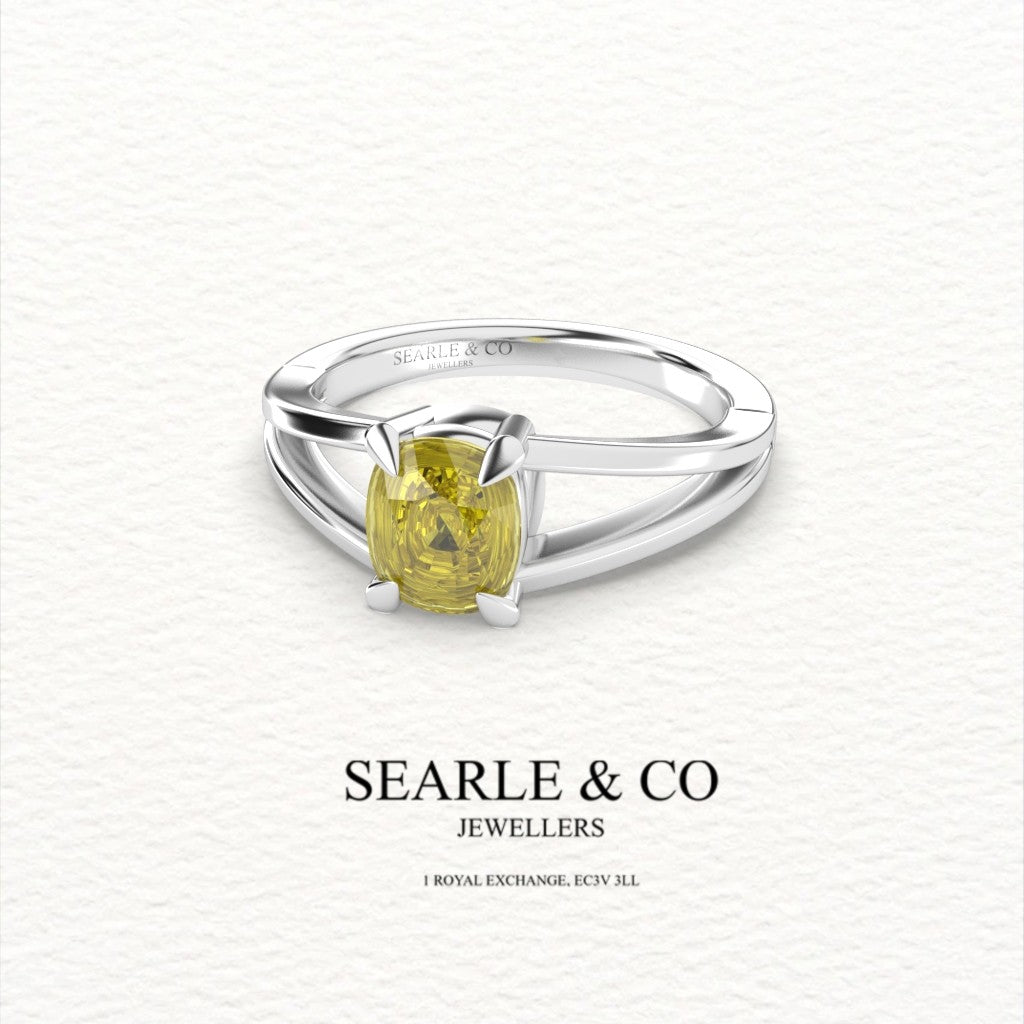 Split-Shank Cushion-Cut Diamond Engagement Ring
