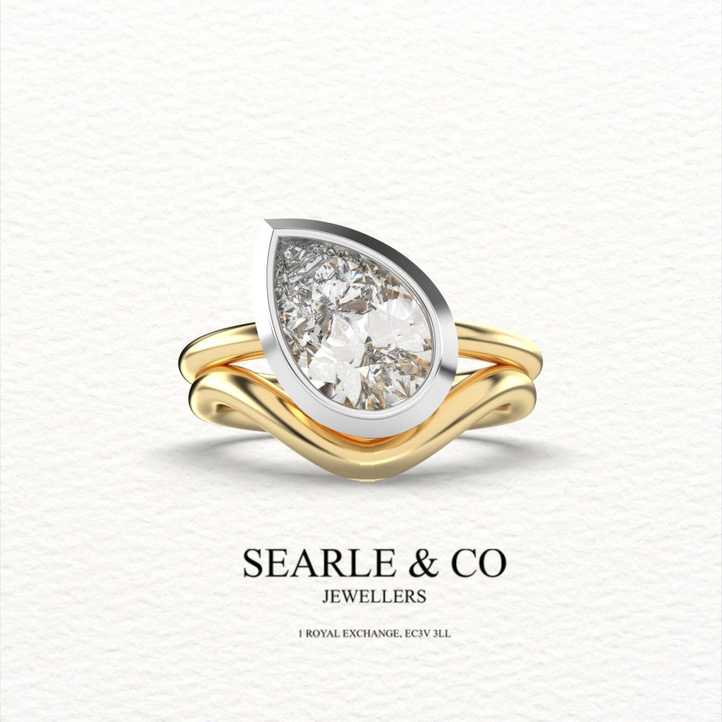 Pear Wave Engagement Ring