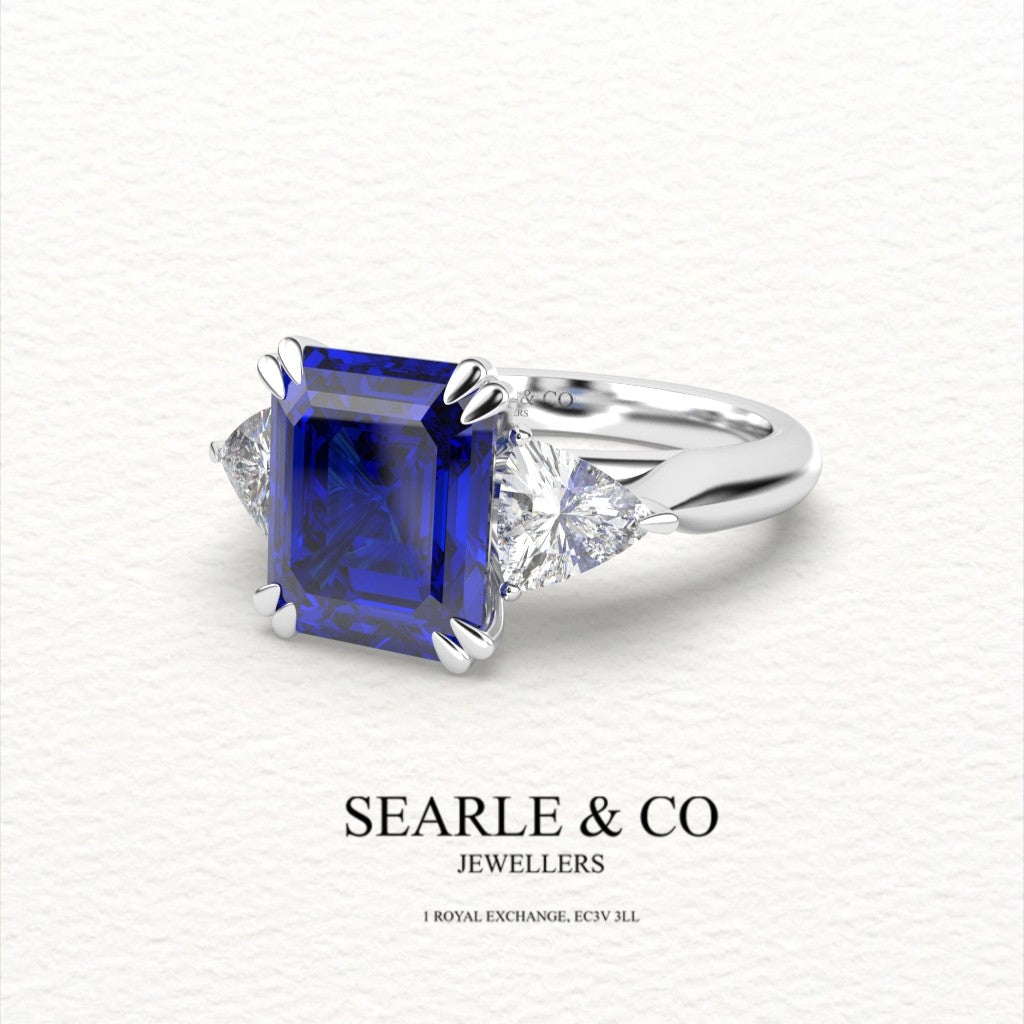 Sapphire Trilogy Engagement Ring