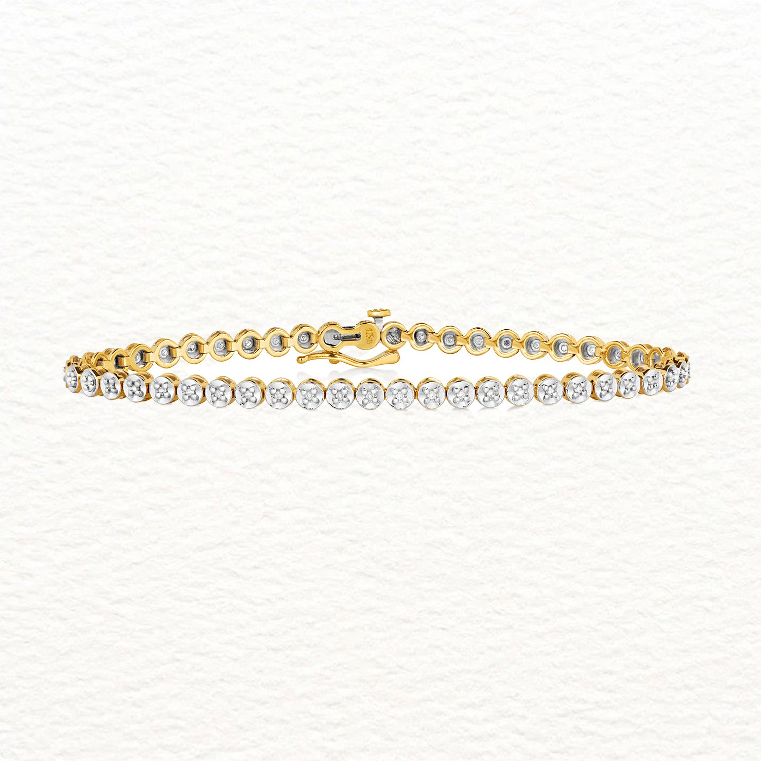 Gold and Diamond Illusion Tennis Bracelet