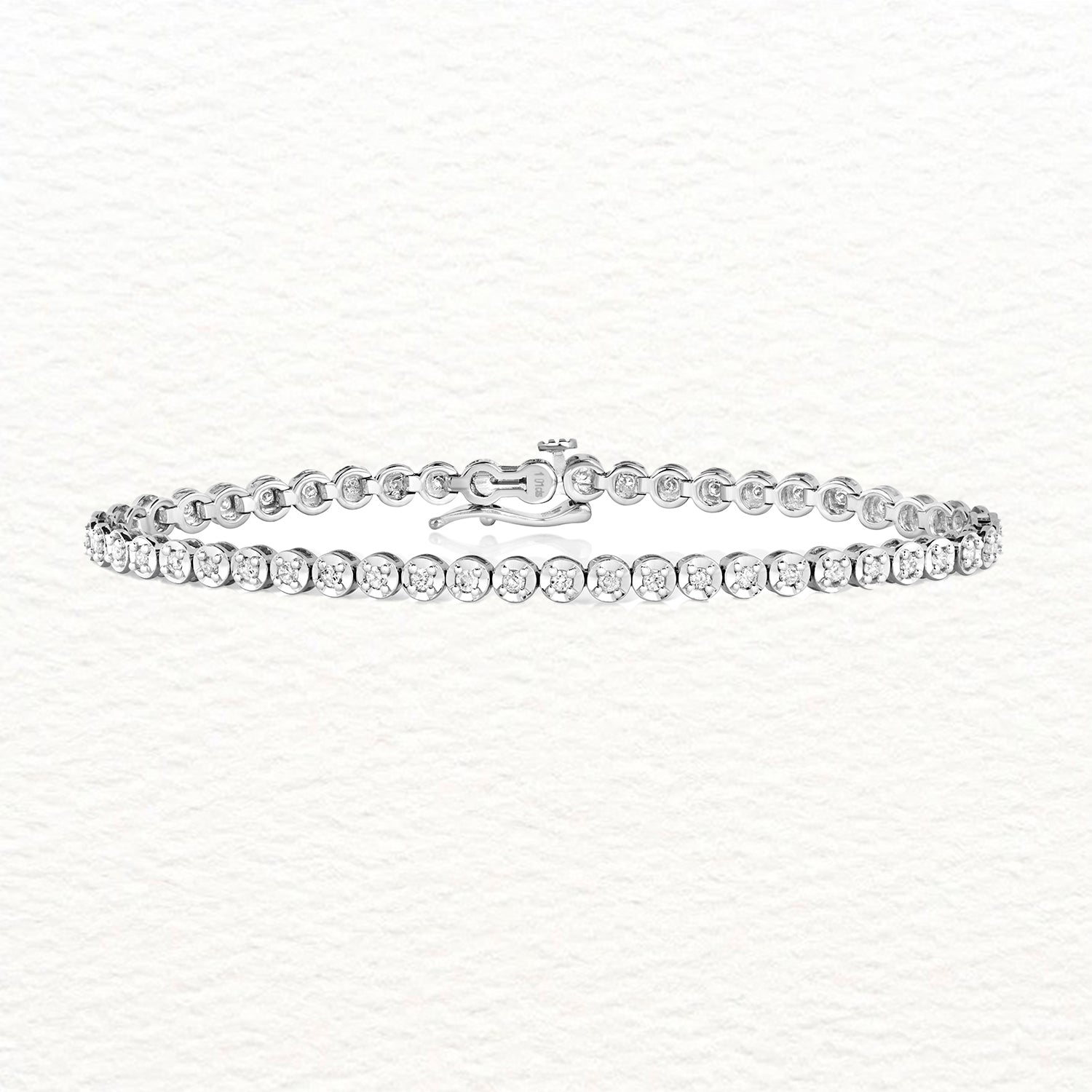 Gold and Diamond Illusion Tennis Bracelet