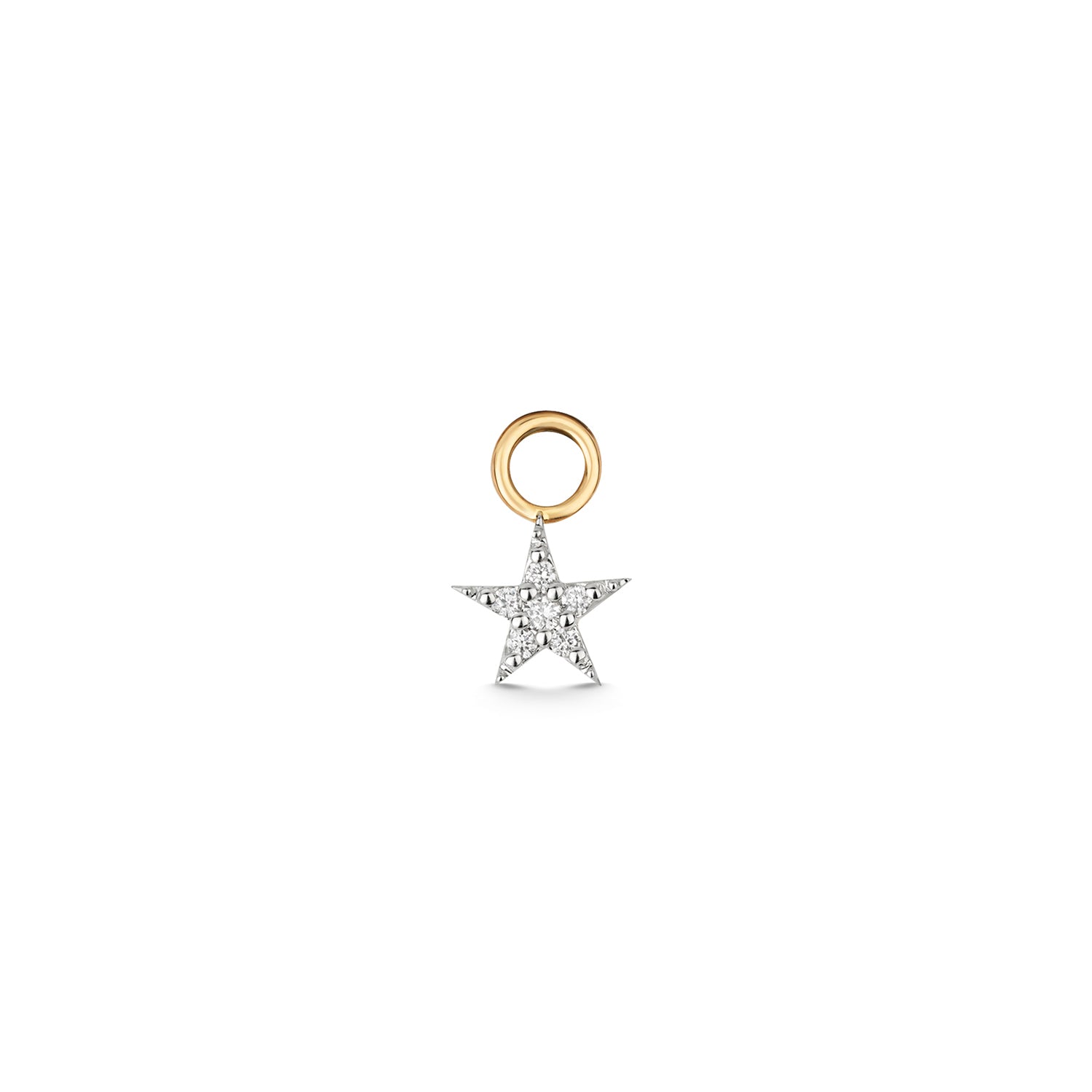 18K Gold and Diamond Star Huggie Charm