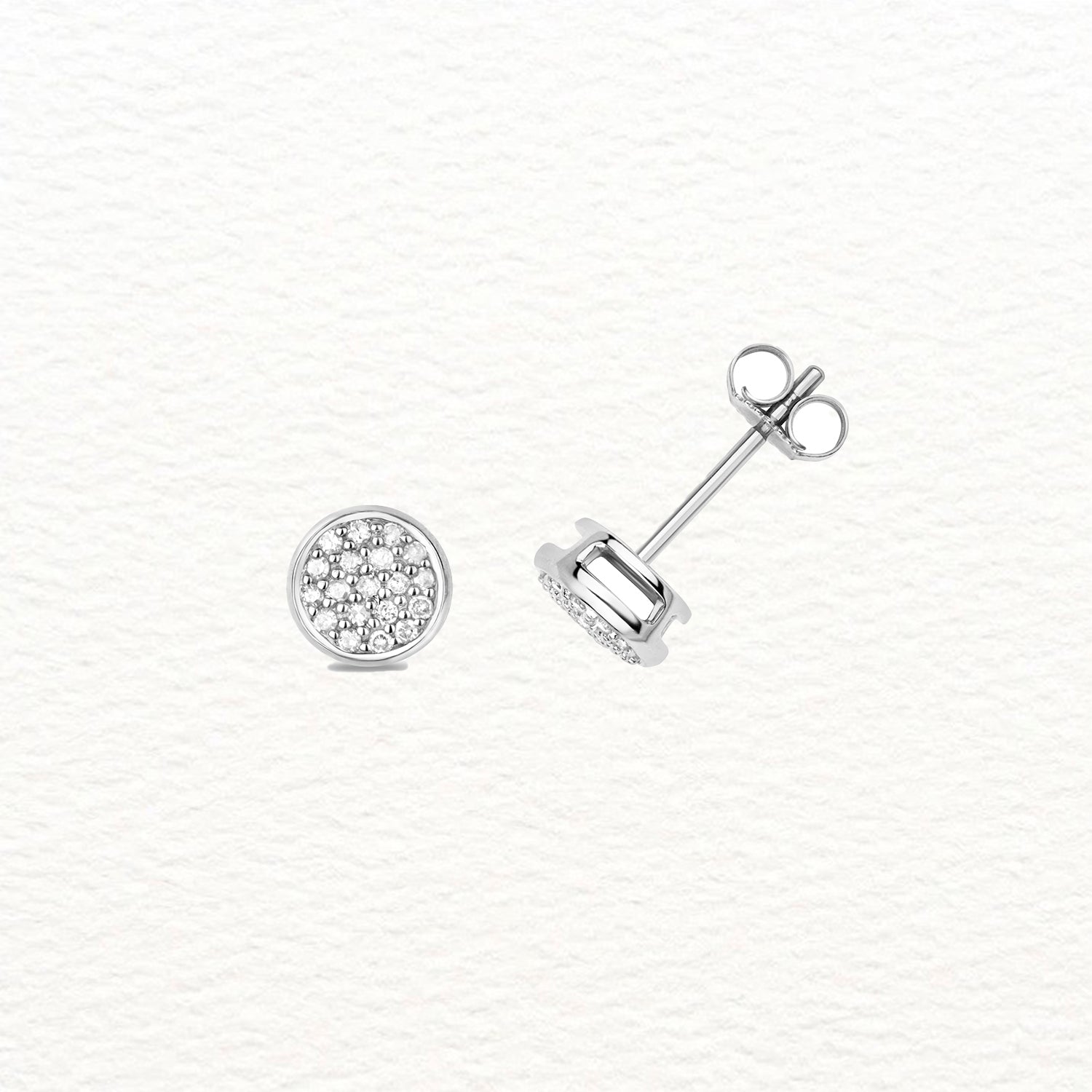 18K Gold and Diamond Cluster Stud Earring