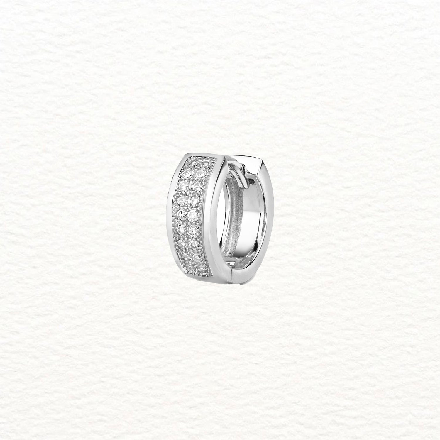 18K Gold and Diamond Double Row Huggie Earring