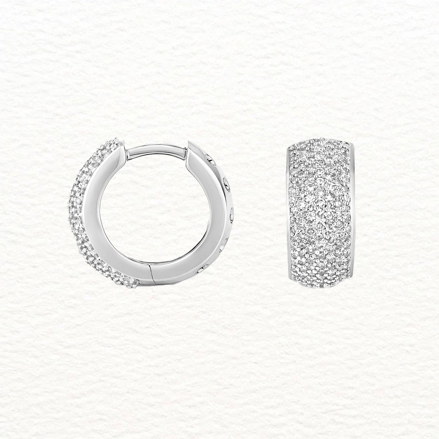 18K Gold and Diamond Pavé Huggie Earring