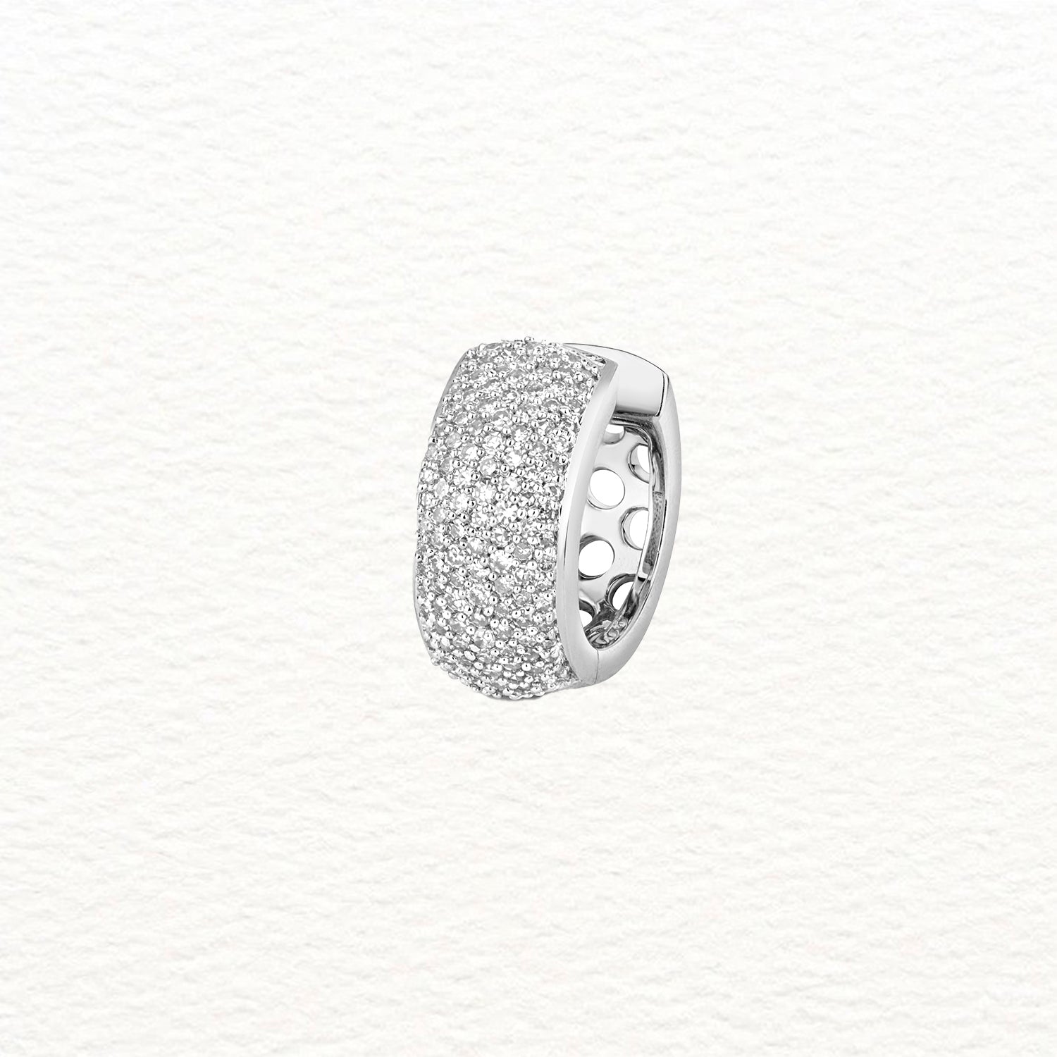 18K Gold and Diamond Pavé Huggie Earring