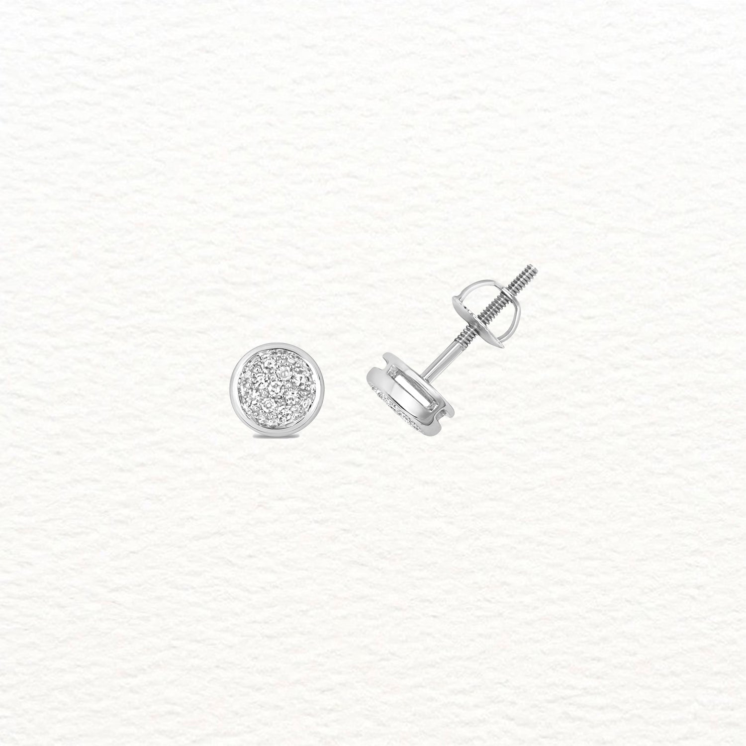 18K Gold and Diamond Pavé Stud Earring