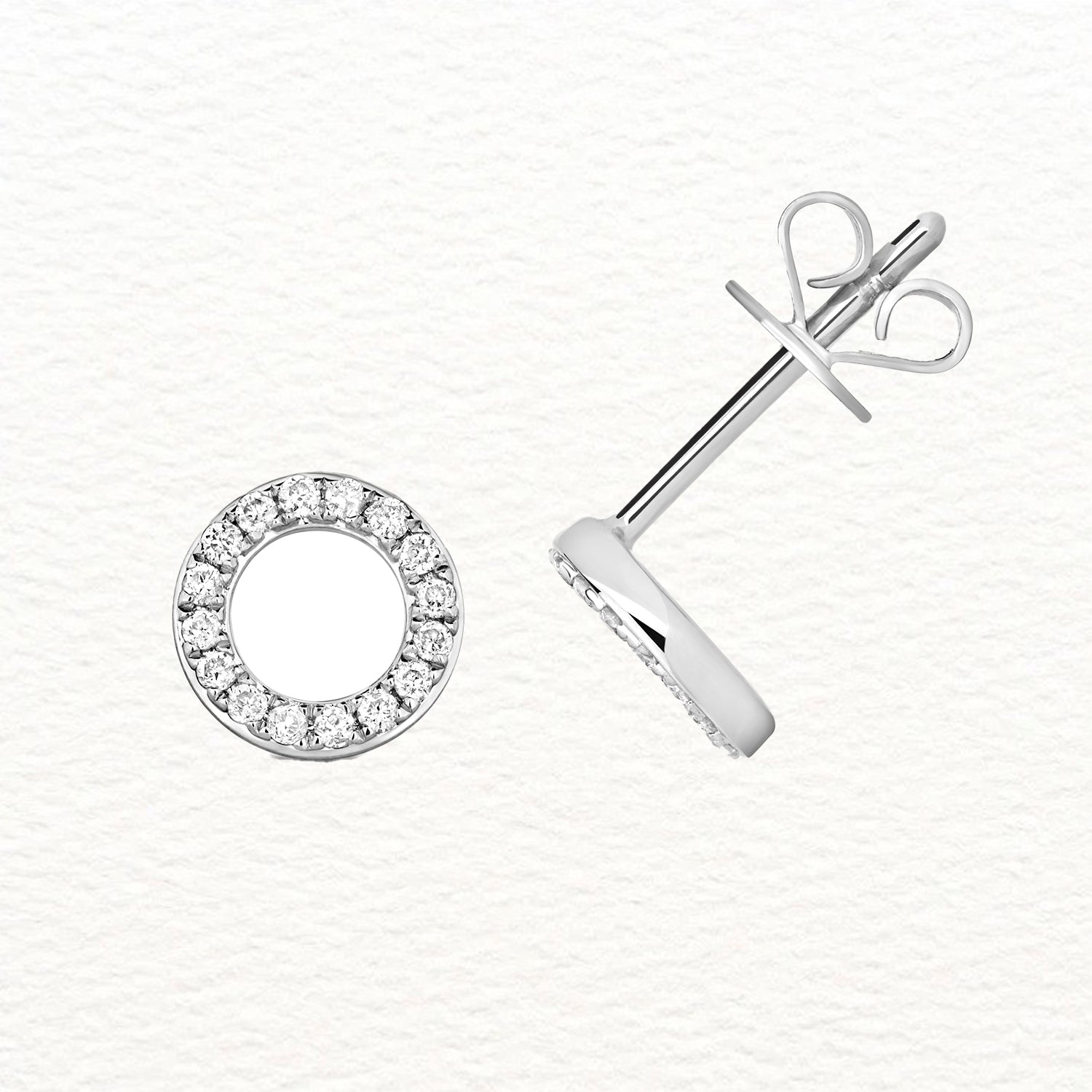 18K Gold and Diamond Halo Stud Earring