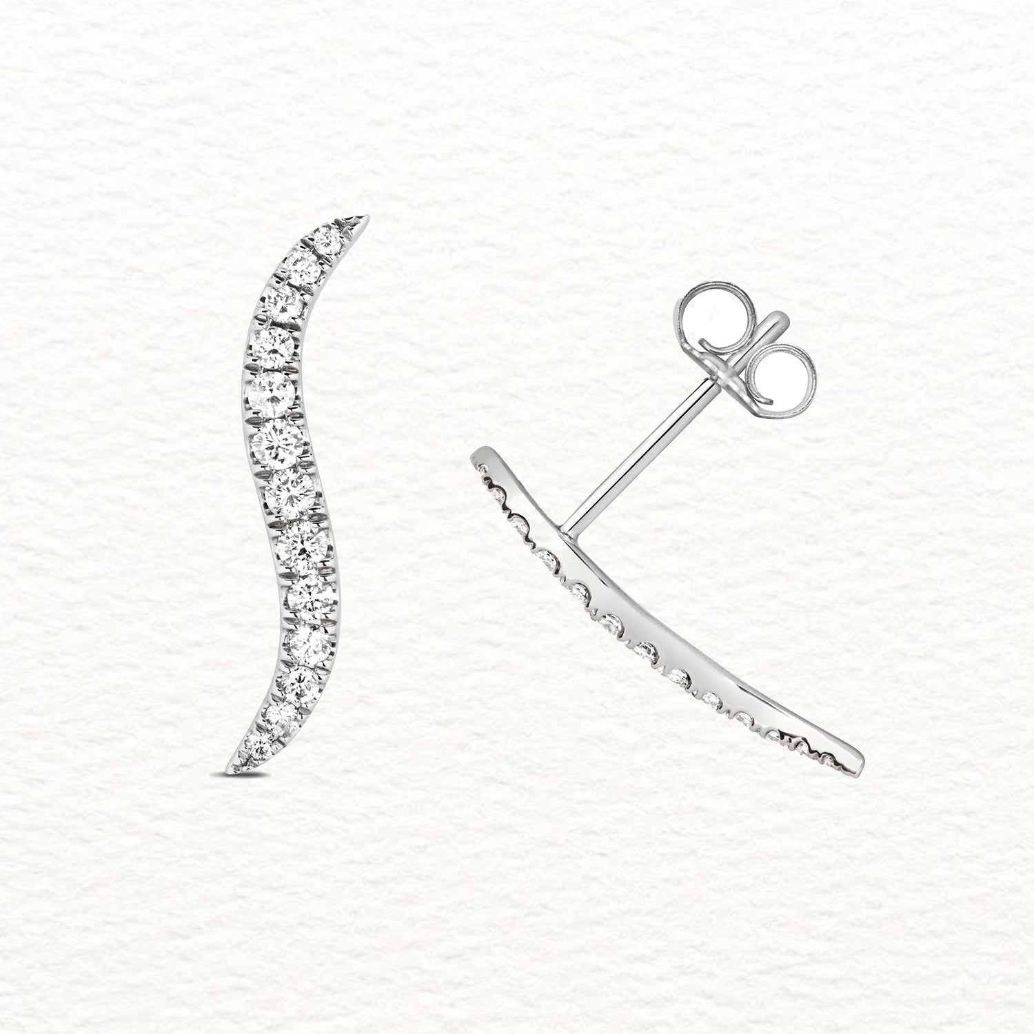 18K Gold and Diamond Ear Climbers