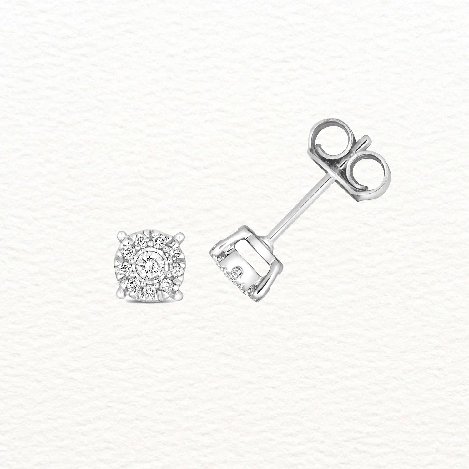 18K Gold and Diamond Brilliant Illusion Studs