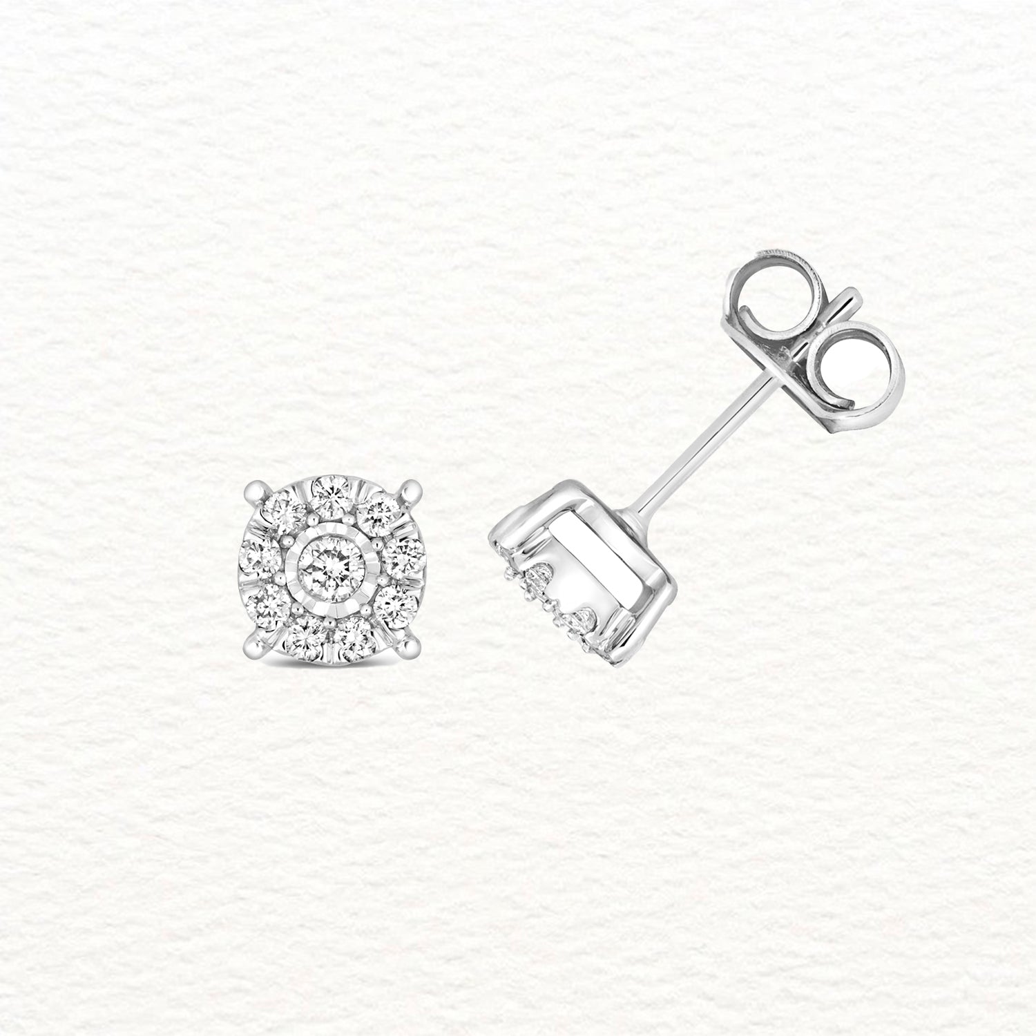 18K Gold and Diamond Brilliant Illusion Studs