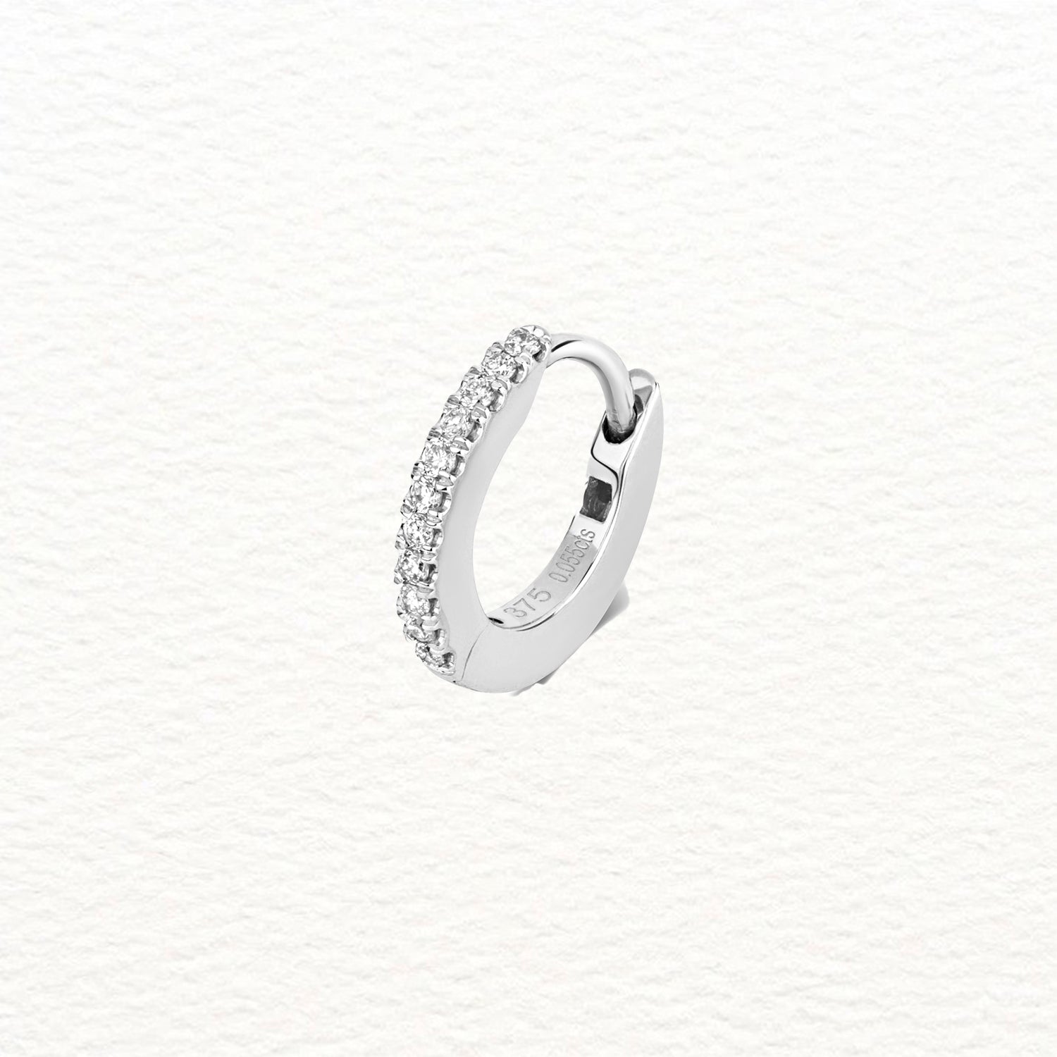 18K Gold and Diamond Cartilage Hoop Earring