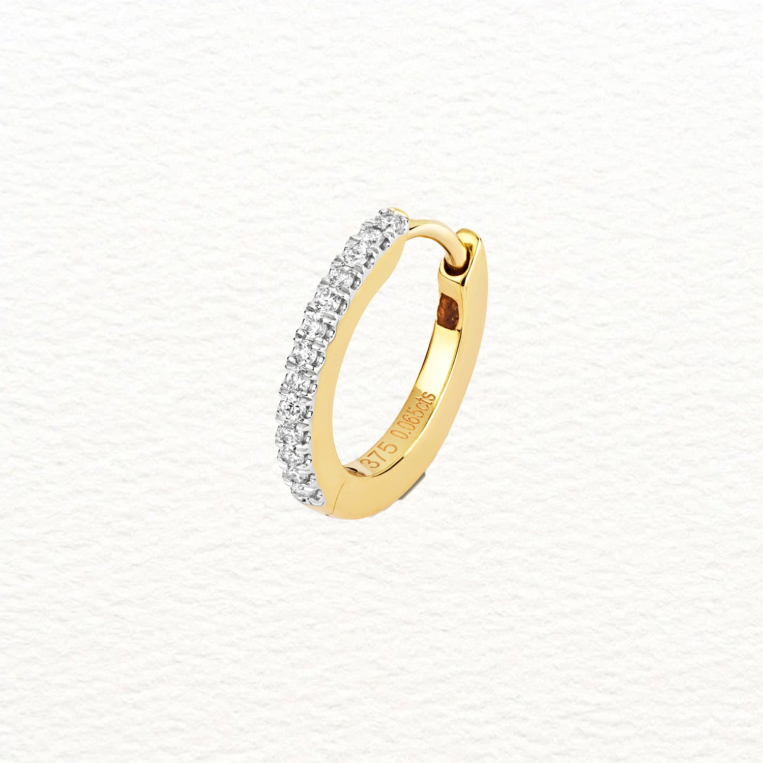 18K Gold and Diamond Cartilage Hoop Earring