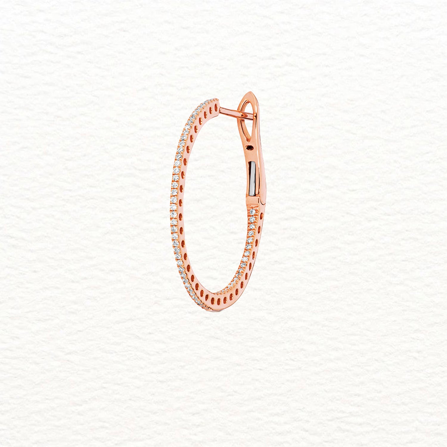 18K Gold and Diamond Hoop Earring
