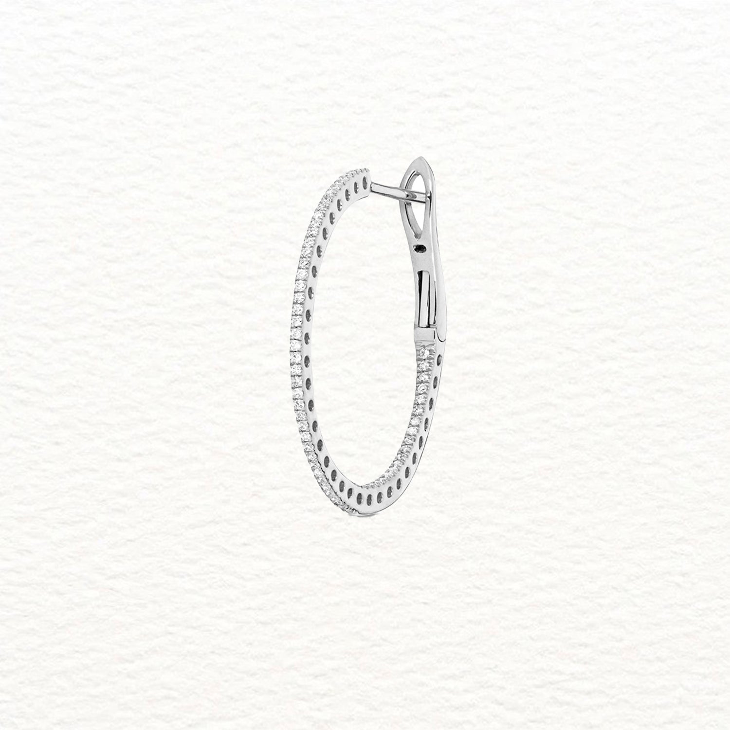 18K Gold and Diamond Hoop Earring