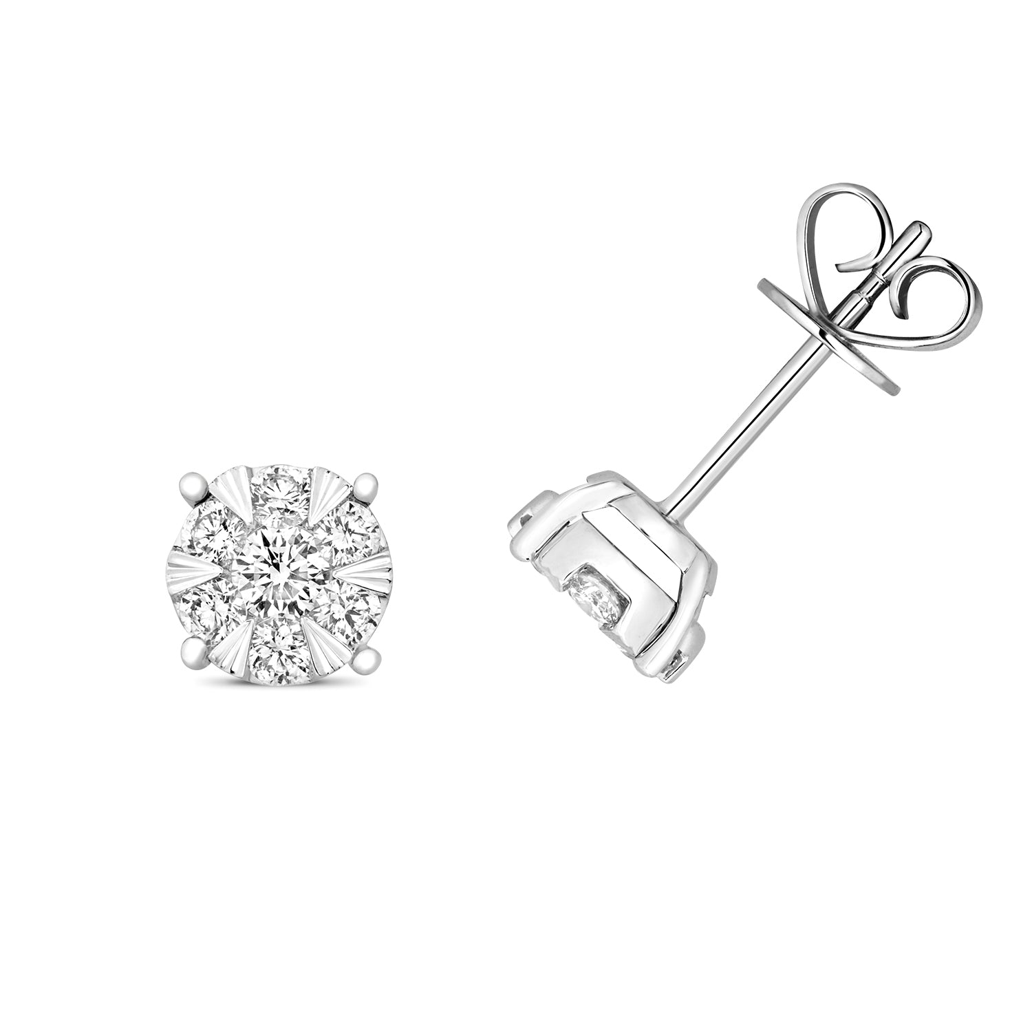 18K Gold and Diamond Brilliant Stud Earring