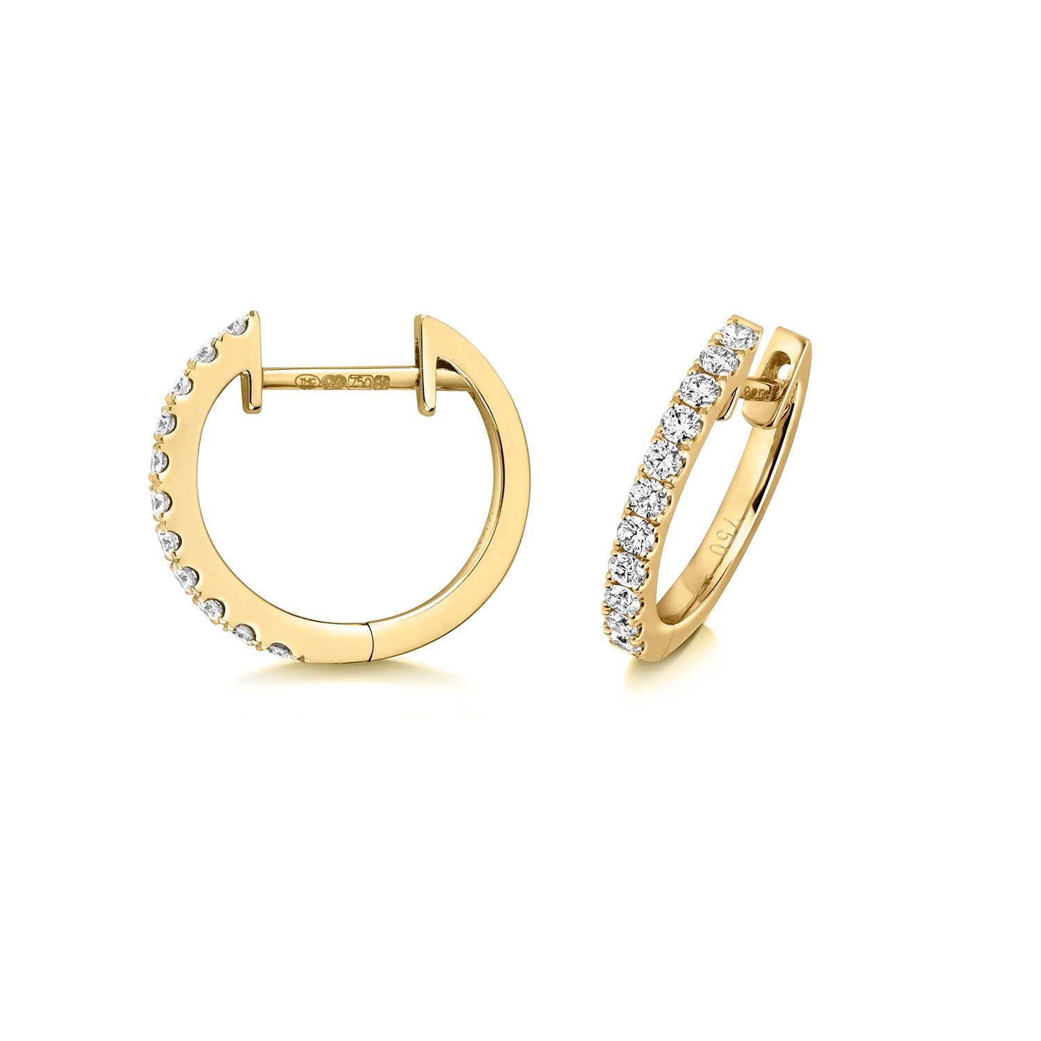 18K Gold and Diamond Huggie Earring