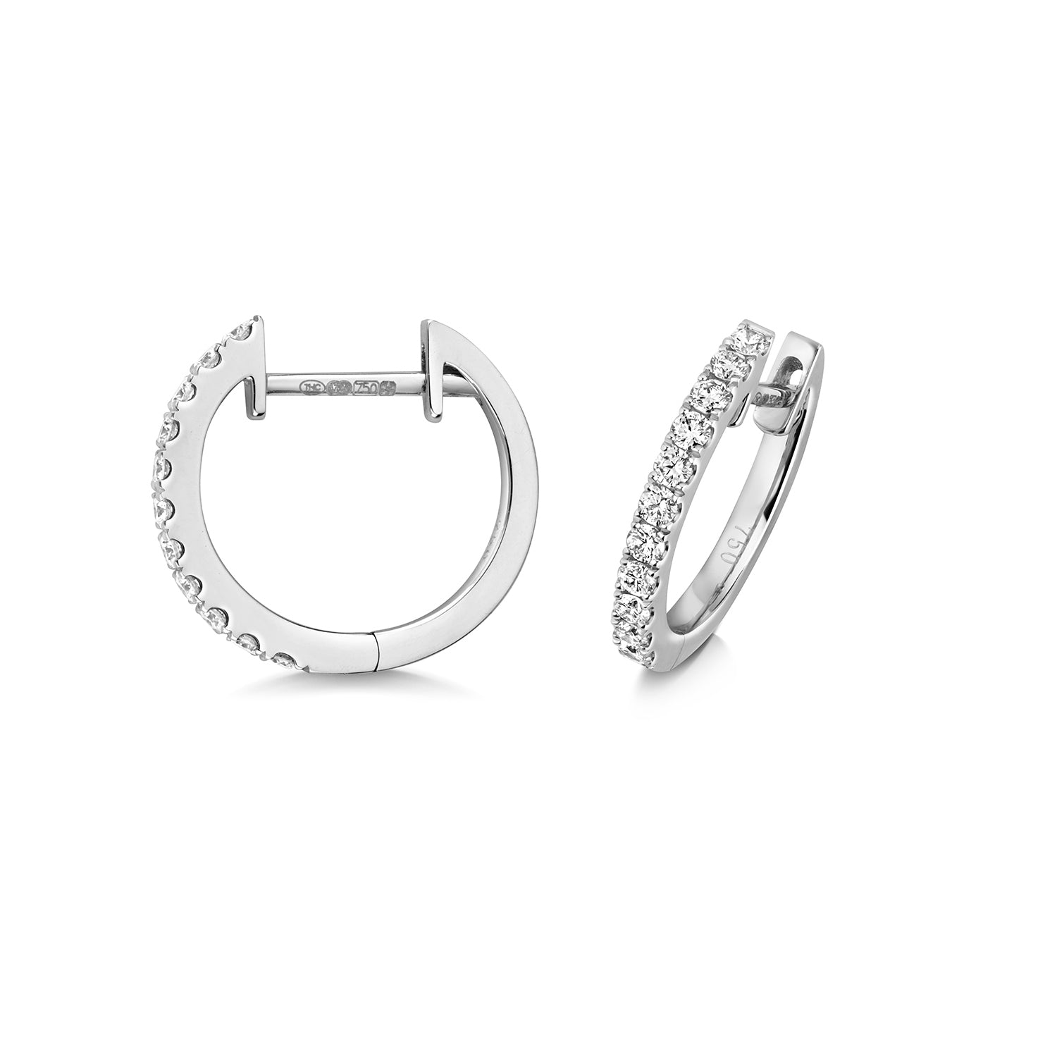 18K Gold and Diamond Huggie Earring