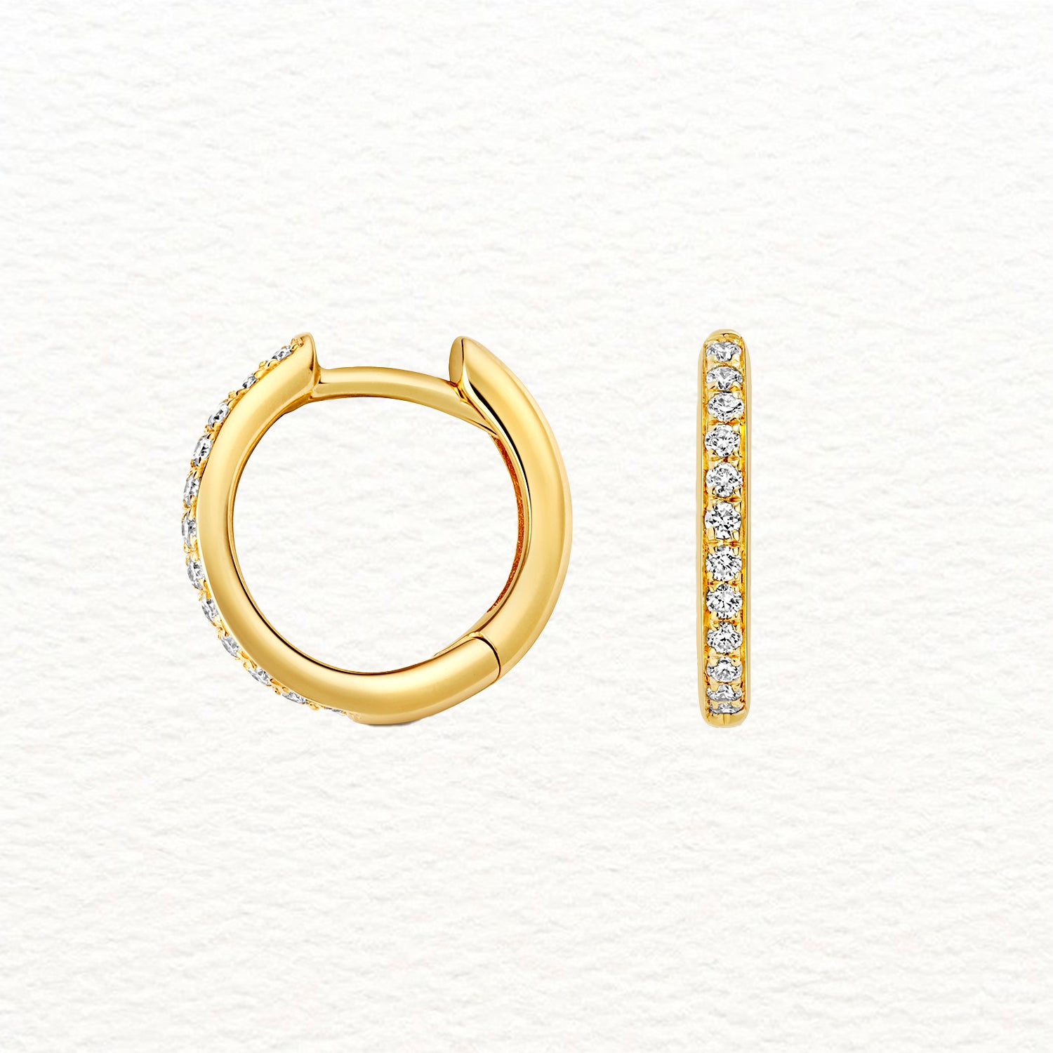 Gold diamond Hoop Earring